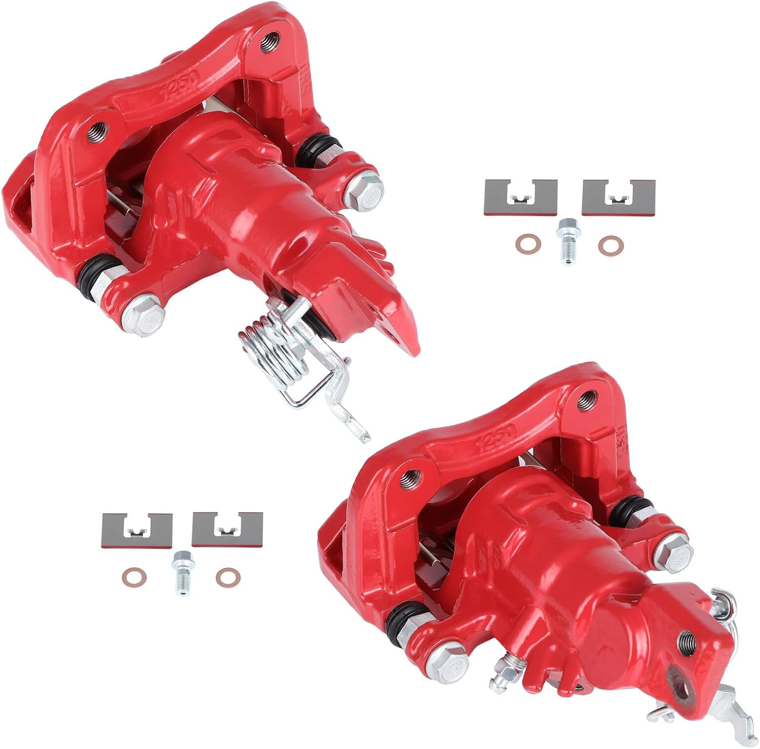 SCITOO Pinzas de freno traseras izquierdas+derecha con soporte 19-B2068 19-B2069 rojo compatible para Acura TSX 2004-2008 para Honda para Accord