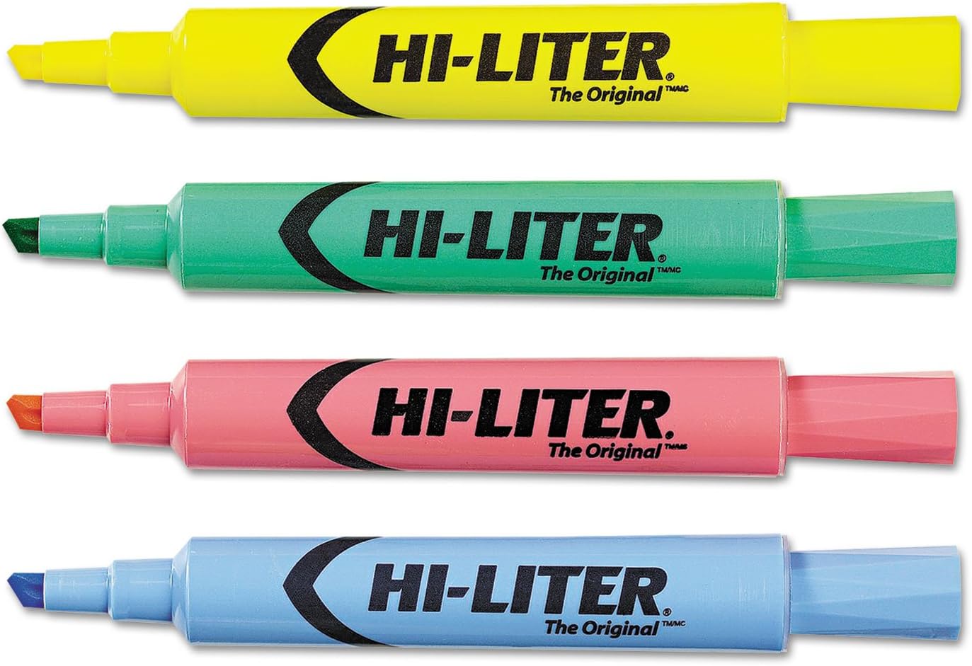 Avery 17752 HI-LITER Resaltador estilo escritorio, punta de cincel, colores surtidos, 4 unidades