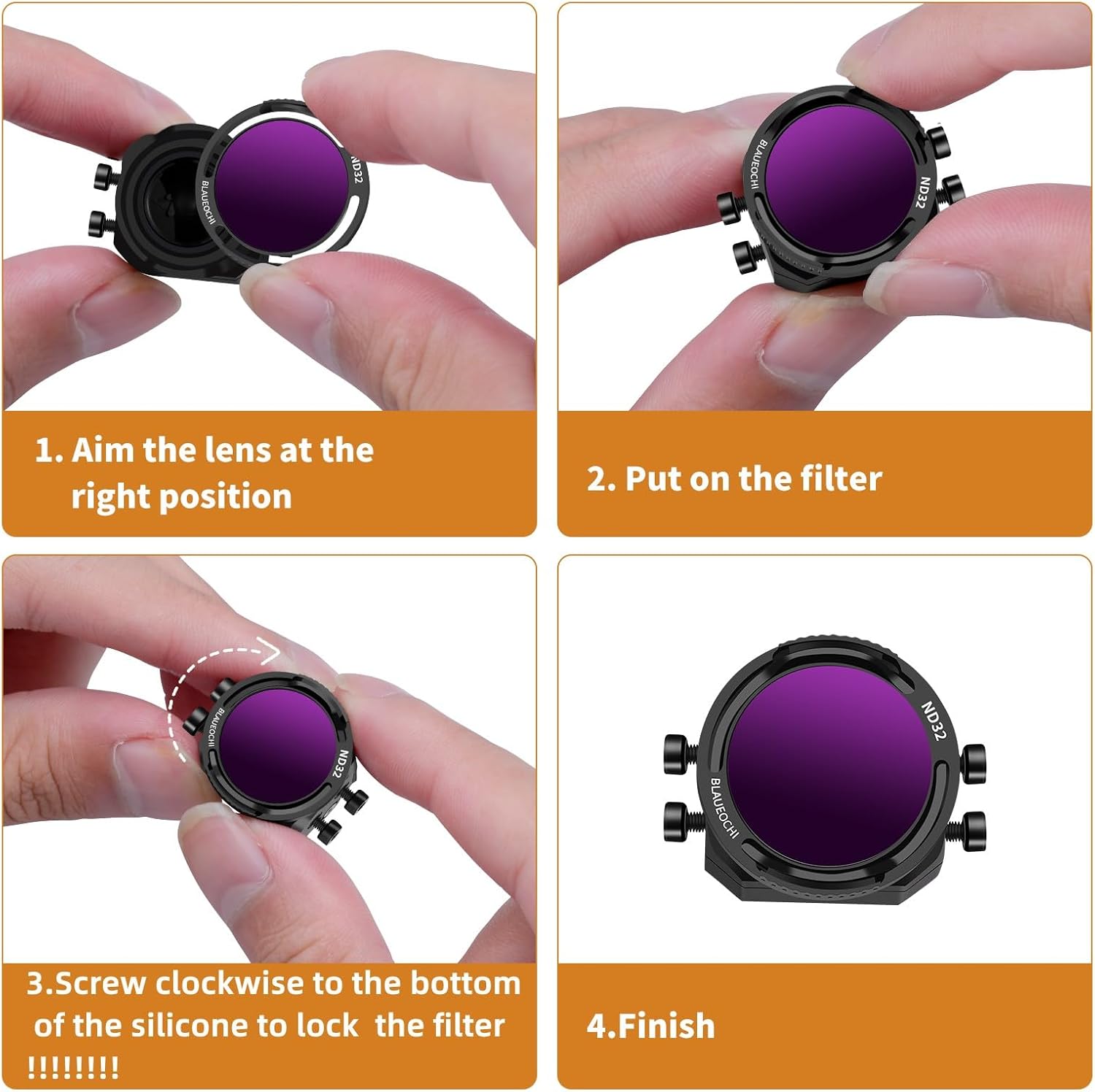 BLAUEOCHI Paquete de 3 filtros mejorados (UV CPL ND16) para DJI AVATADJI O3 AIR Unit, uso en drones FPV DIY con unidad de aire O3, marco de aluminio