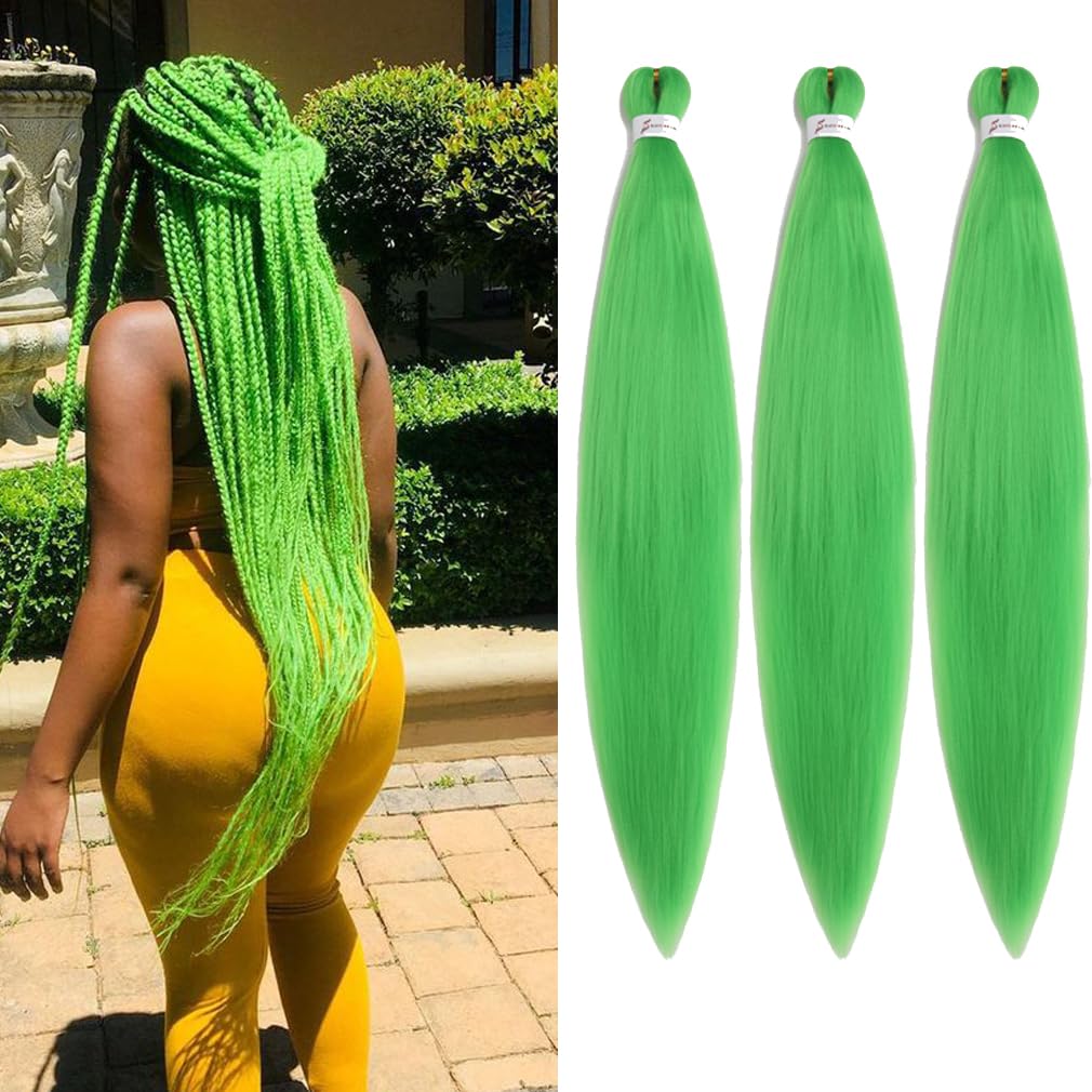 Extensiones de cabello trenzado preestiradas de 30 pulgadas, paquete de 3 paquetes de trenzas de ganchillo profesionales largas, cabello sintético