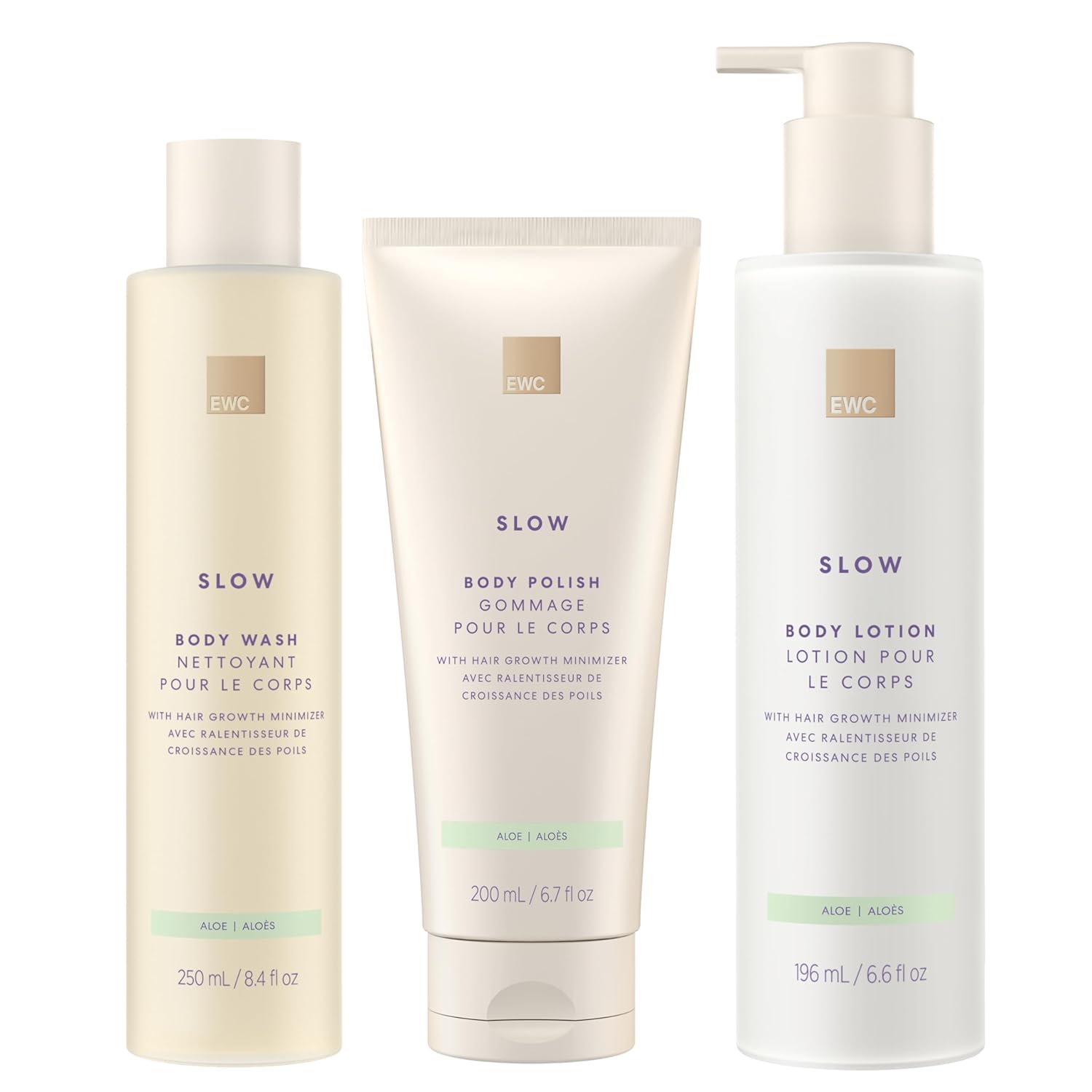 European Wax Center Kit de aloe para el crecimiento del cabello lento, minimizador del cabello e inhibidor del crecimiento del cabello, evita pelos