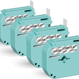 Paquete de 4 cintas de etiquetas compatibles con M11 como Brother P-Touch PT-M95, PTM95, etc., tamaño de cinta de 12 pulgada x 26 pies, negro sobre Paquete de 4 cintas de etiquetas compatibles con M11 como Brother P-Touch PT-M95, PTM95, etc., tamaño de cinta de 12 pulgada x 26 pies, negro sobre