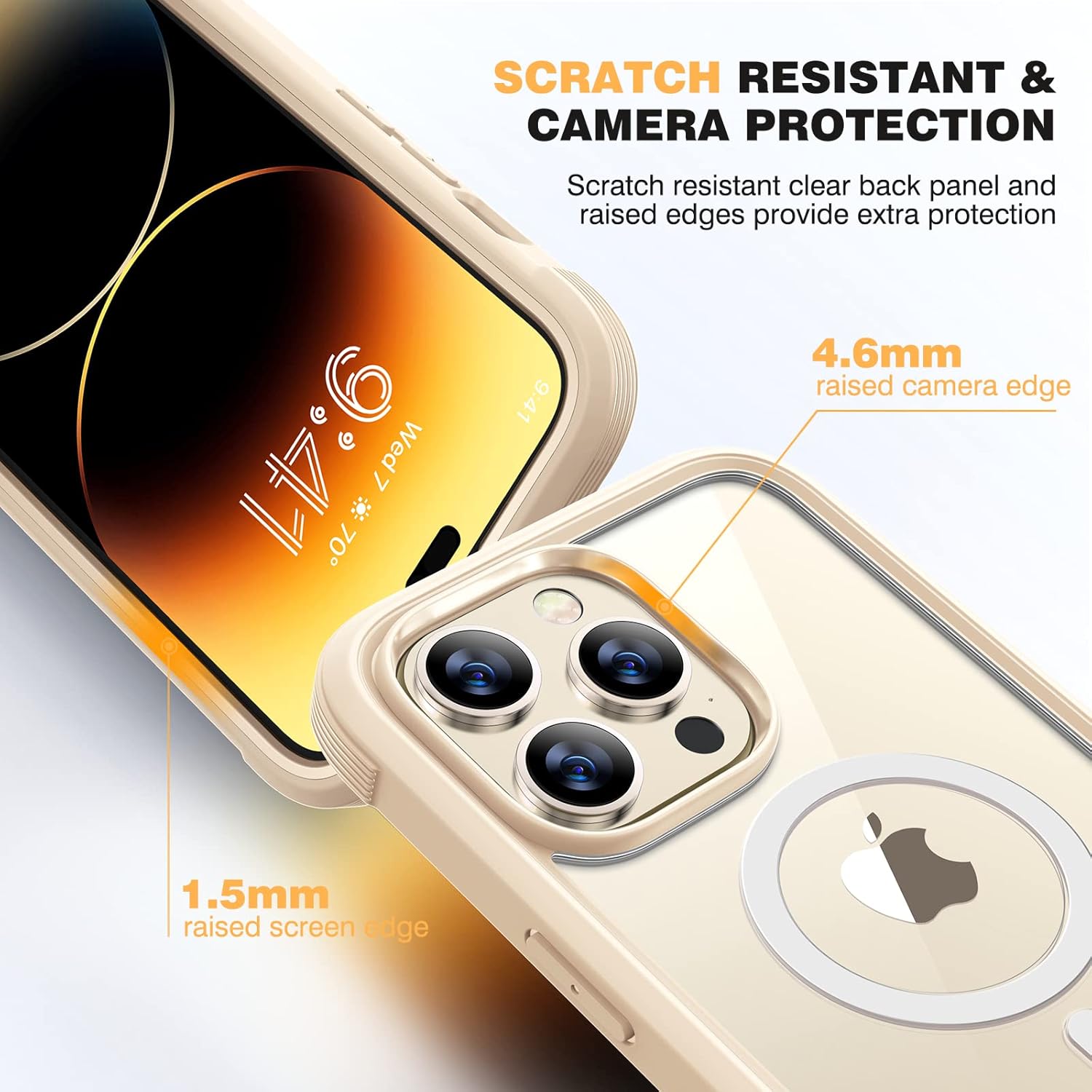 Diaclara Funda diseñada para iPhone 14 Pro Max de 6.7 pulgadas, compatible con Mag Safe actualizada en 2023 Funda protectora 360 + protector de