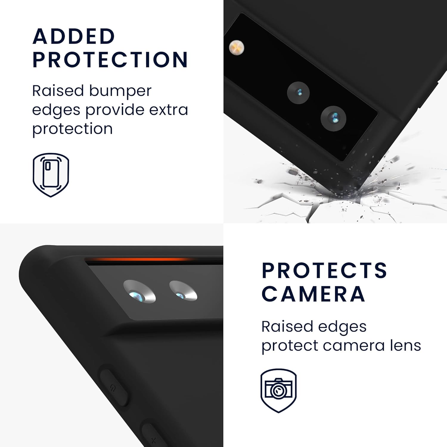 kwmobile Funda compatible con Google Pixel 6 – Funda protectora de silicona TPU suave y delgada, color negro mate