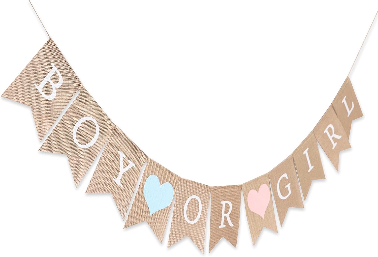 Cartel de arpillera para niño o niña, pancarta de arpillera para baby shower, decoraciones de baby shower, revelación de género, pancarta rústica de