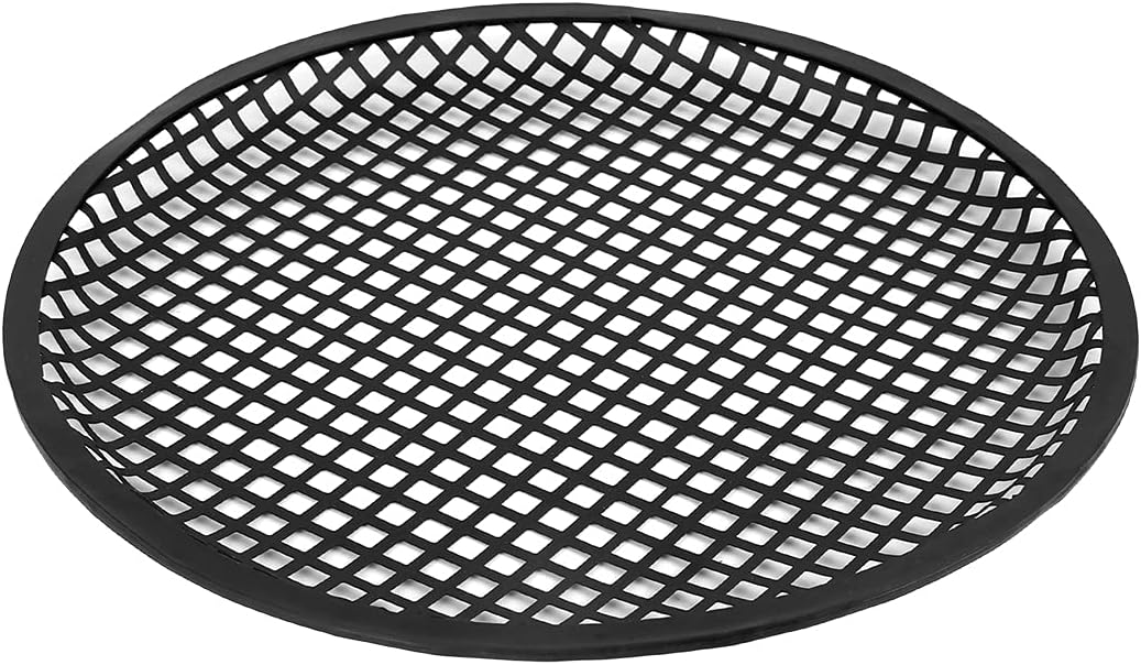 X AUTOHAUX Cubierta de altavoz de audio de coche negro de 12 pulgadas de malla metálica Subwoofer Grill Horn Guard