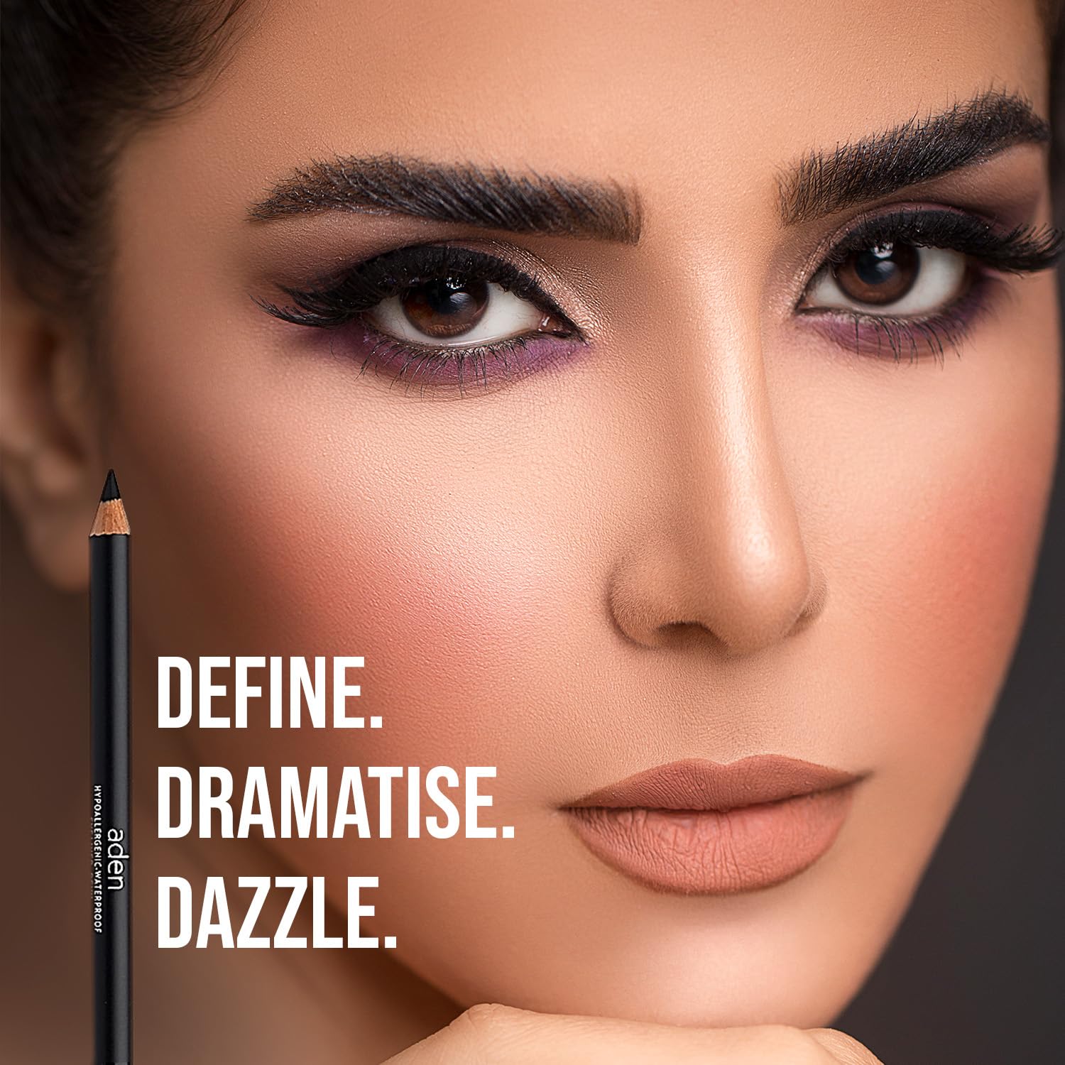 aden Lápiz delineador de ojos, duradero, hipoalergénico e impermeable, sin aceite y altamente pigmentado (20 cortezas de coco)