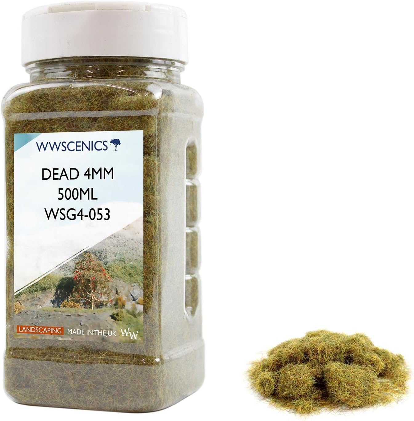 WWScenics  Hierba estática muerta de 0.157in  lata de 16.9fl oz  WSG4-053  Material de paisaje de modelo realista