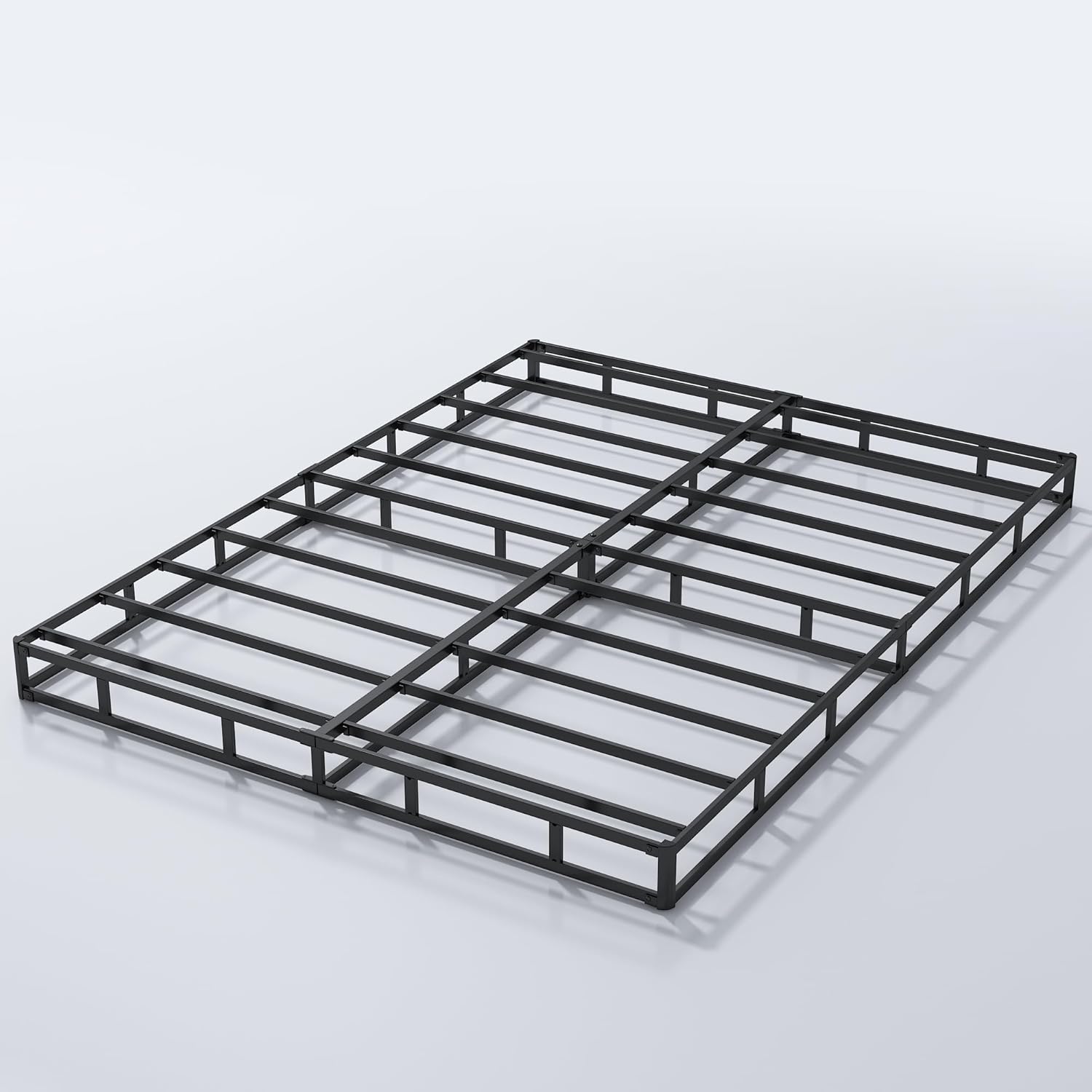 ALDRICH Base de colchón de metal resistente de 5 pulgadas, capacidad máxima de peso de 3000 libras, antideslizante, sin ruido, fácil de montar,