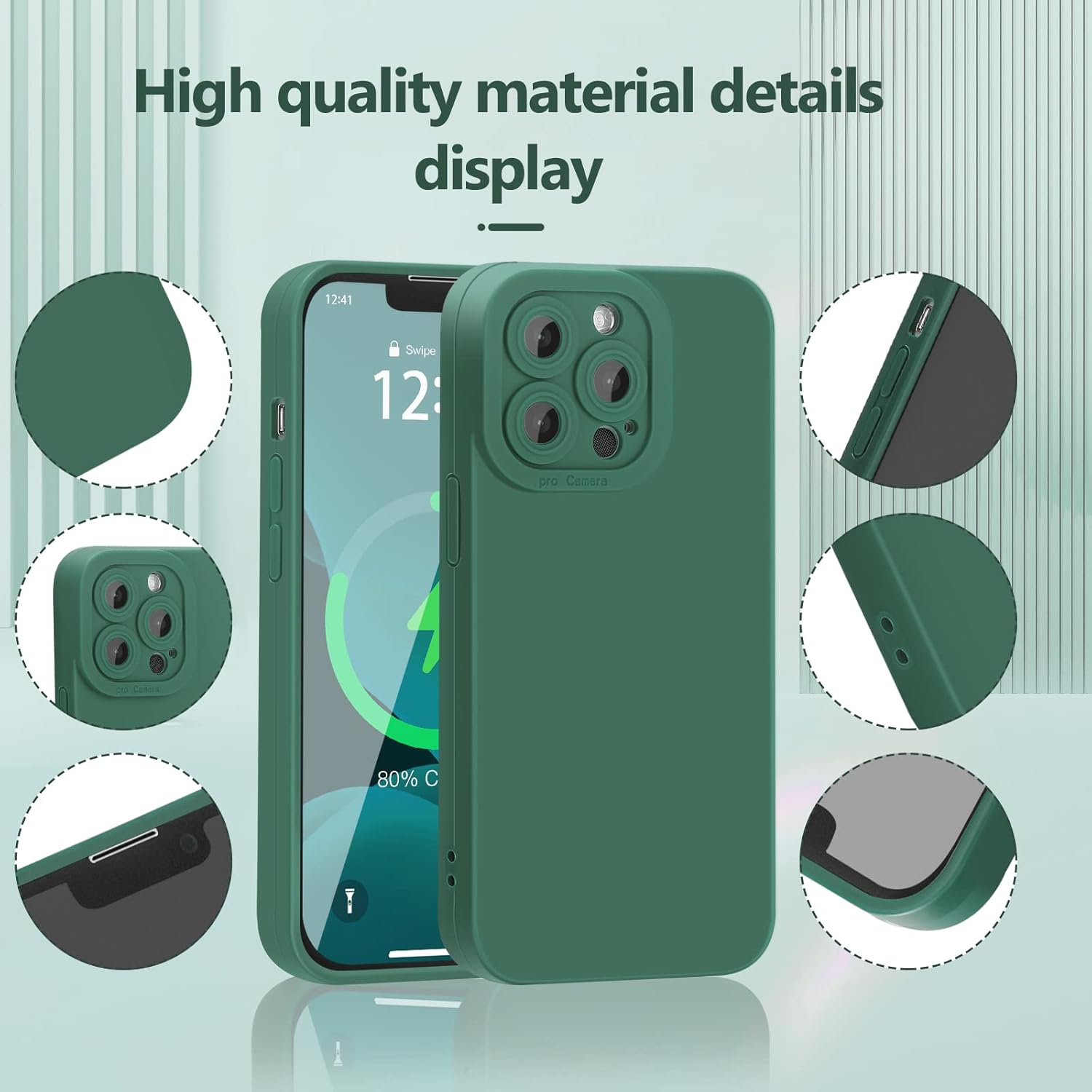 YZR Funda compatible con iPhone 12 Pro Max de 6.7 pulgadas (2020), serie sedosa y suave al tacto, funda protectora de goma de silicona líquida suave