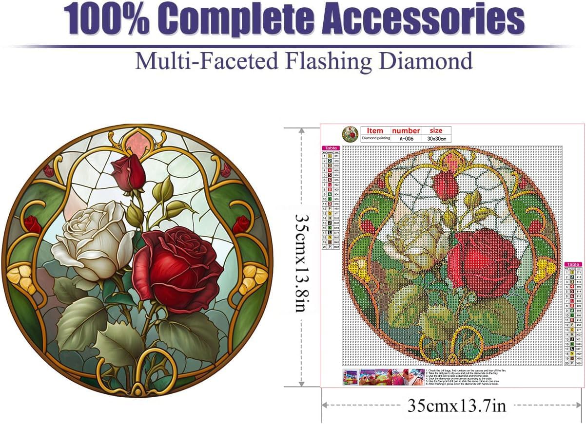 RYMILIE Kits de pintura de diamantes para adultos  Kit de arte de diamantes 5D con diamantes de perforación completa, pinturas con diamantes de
