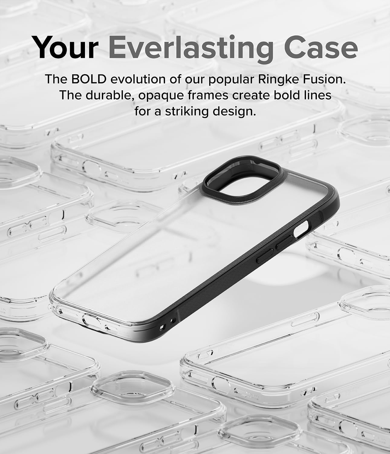 Ringke Fusion Bold No más decoloración Compatible con iPhone 15, tecnología antihuellas dactilares que evita manchas grasas, revestimiento