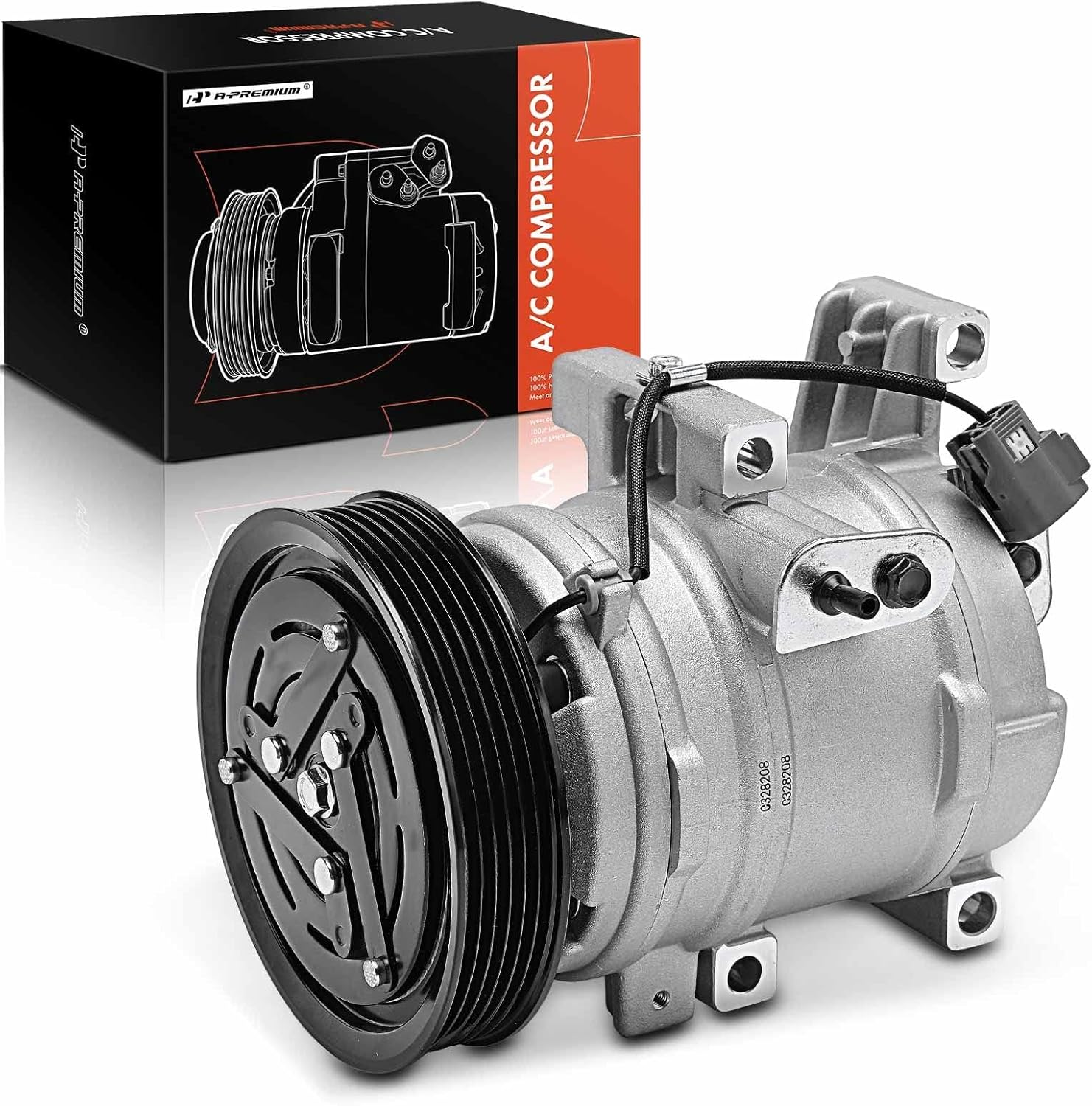 A-Premium Compresor de AC con embrague compatible con Mazda 3 2.3L 2007-2009, 6 2.3L 2006-2007, turboalimentado