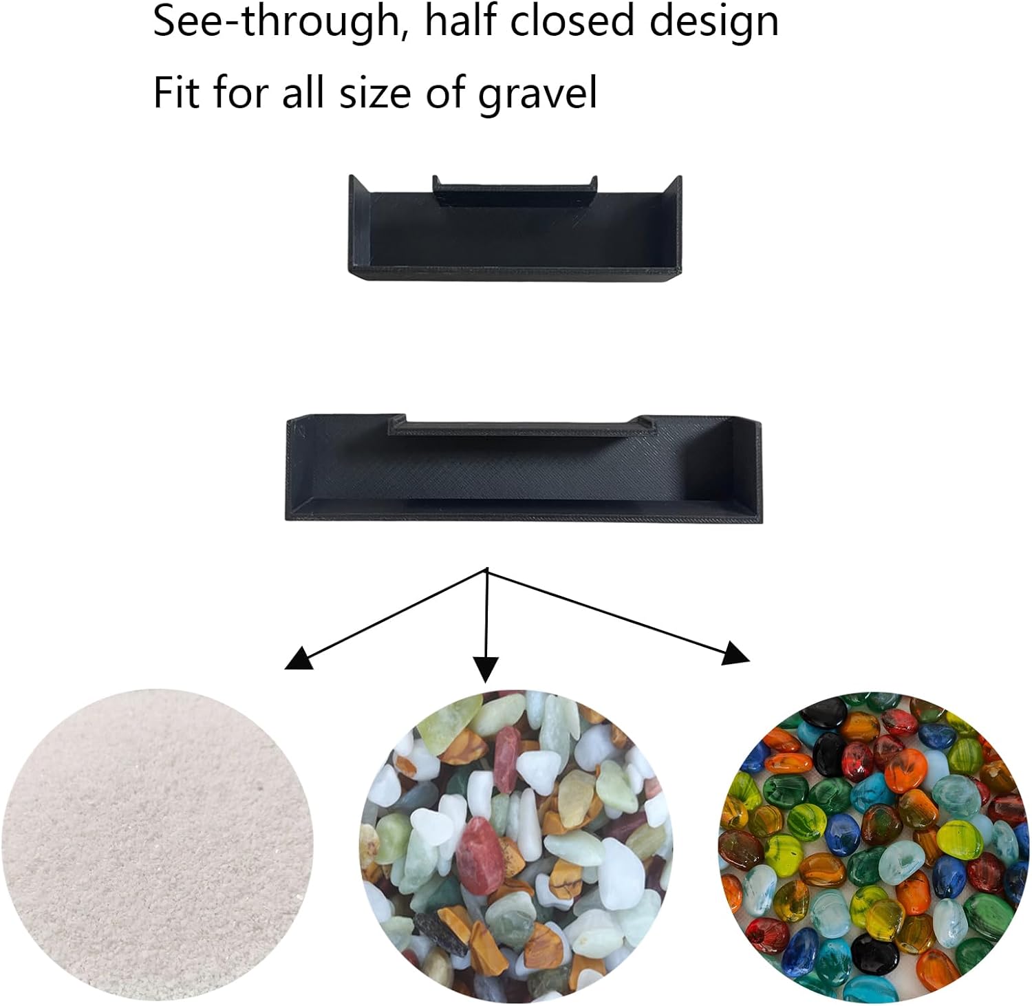 Cueva de túnel de camarones para acuario, decoraciones para peceras, accesorios para peceras, juego de 2 decoraciones para acuario (PETG-negro)