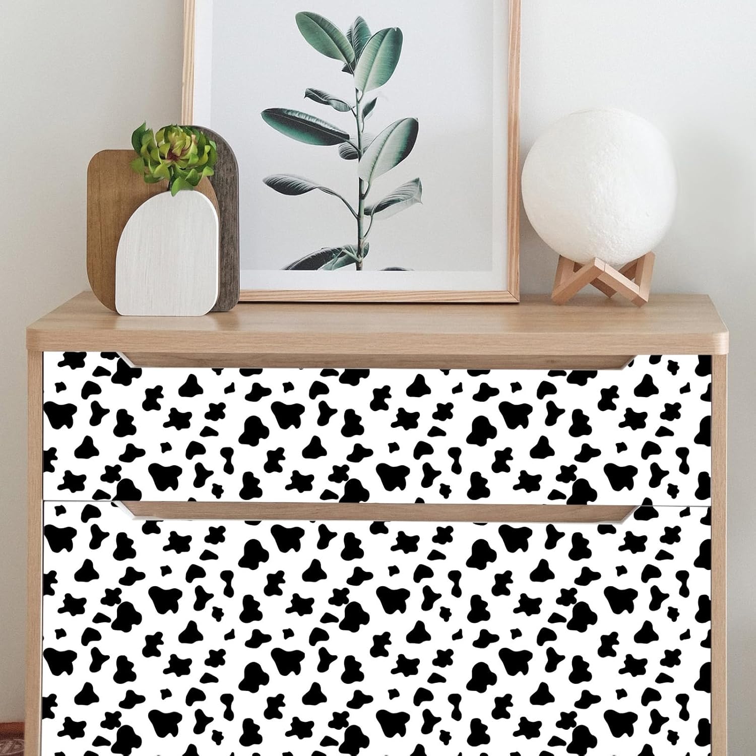 Papel de contacto con manchas blancas y negras, papel tapiz autoadhesivo de 17.7 x 1200 pulgadas, papel tapiz autoadhesivo de vinilo blanco y negro,
