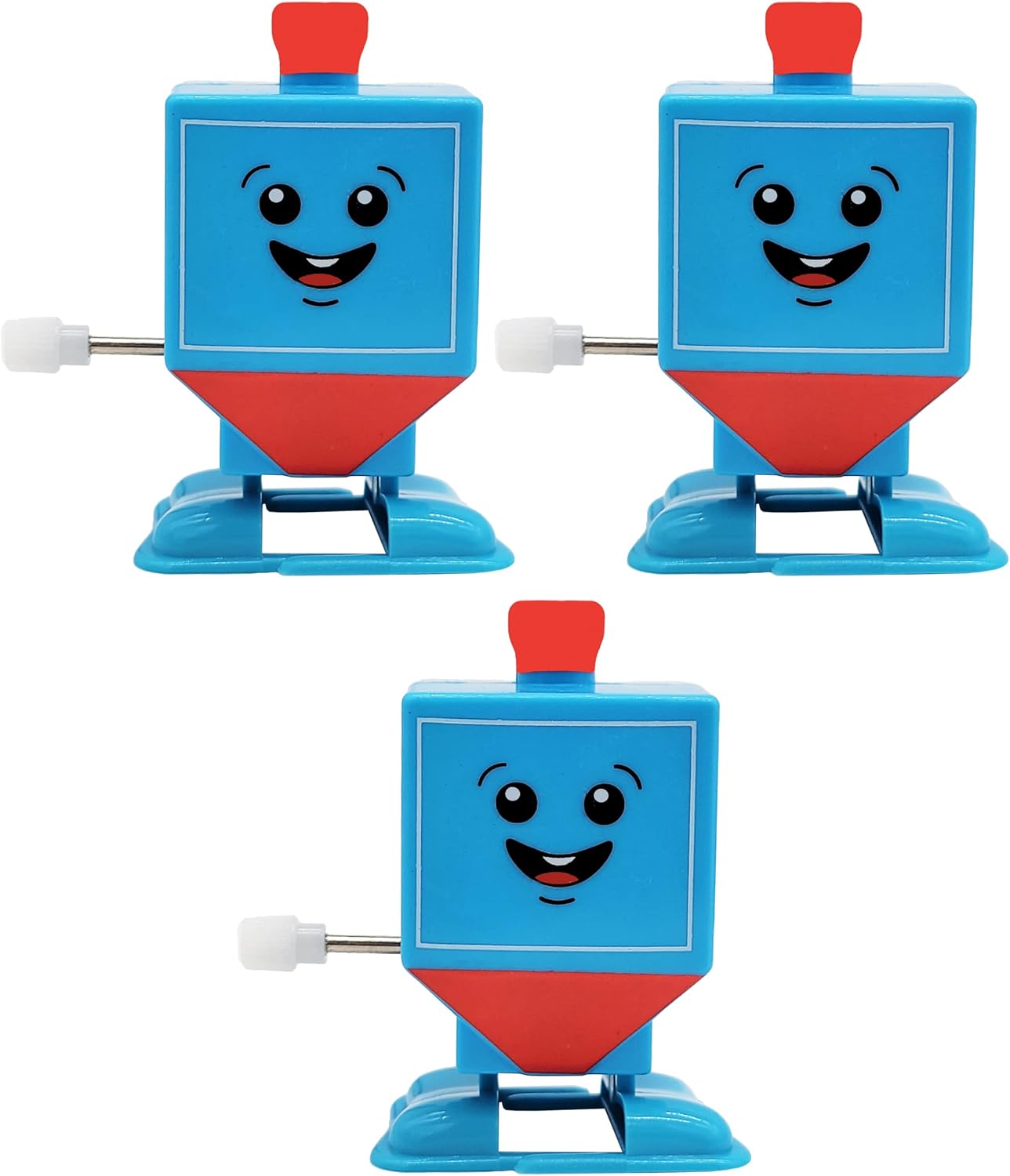 The Dreidel Company Hanukkah Wind-Up Walking Dreidel, sabores de fiesta de cumpleaños, juguetes novedosos para niños y niñas (paquete de 3)