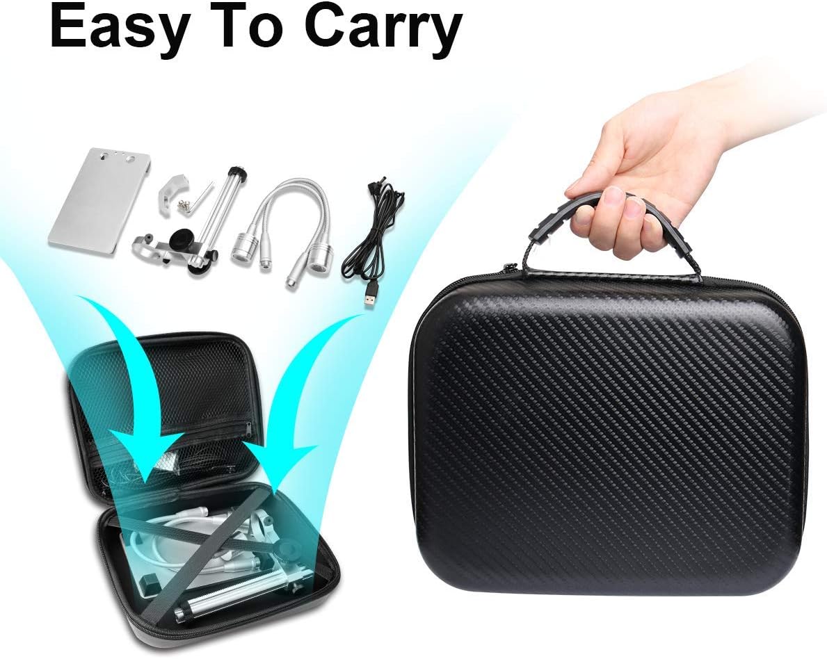 Bysameyee Soporte de aleación de aluminio para cámara de microscopio digital USB, microscopio ajustable universal, soporte de soporte de metal para