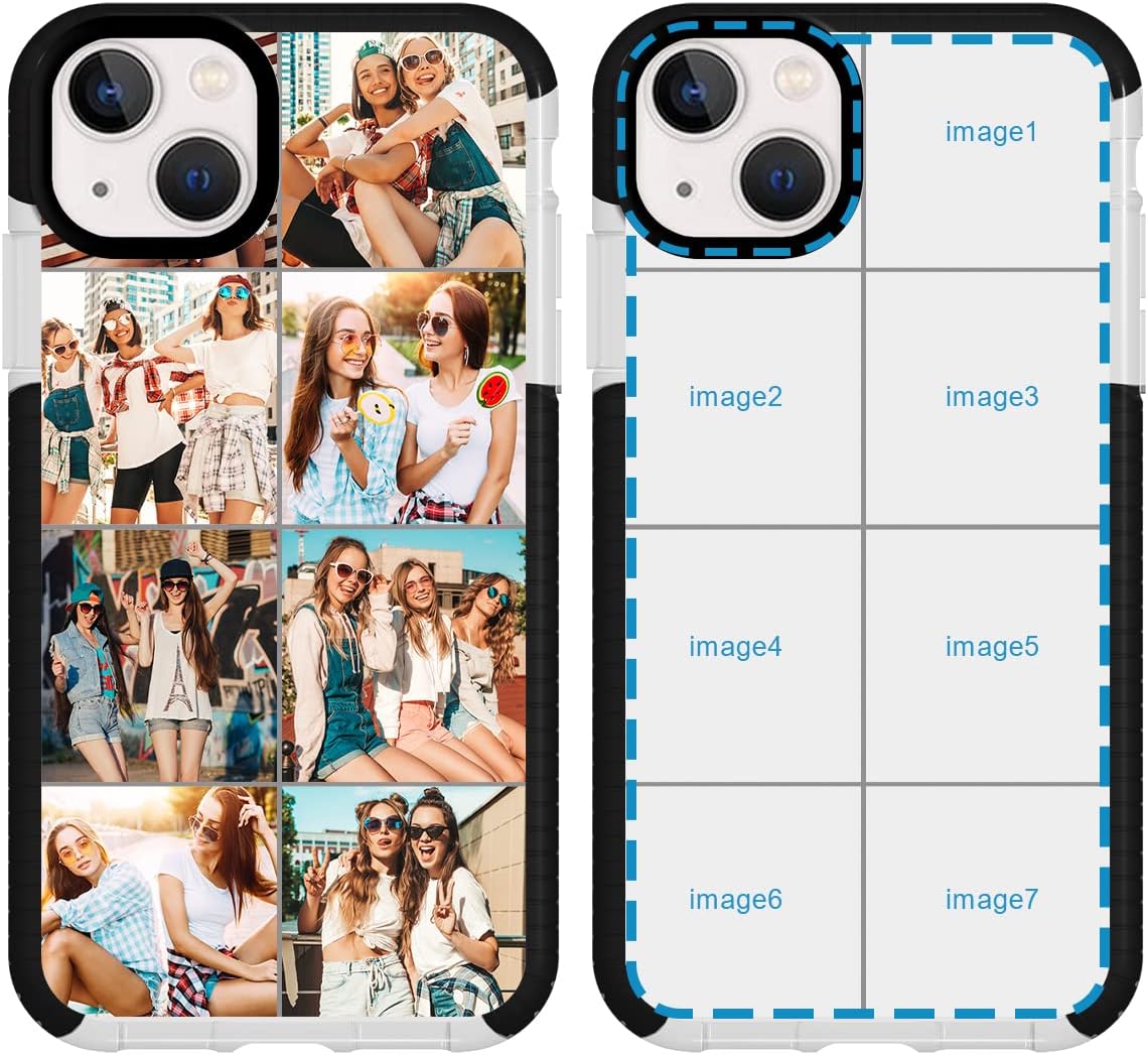 Funda de teléfono personalizada para iPhone 15, diseño de collage de múltiples imágenes, resistente a los golpes, funda protectora de TPU suave,