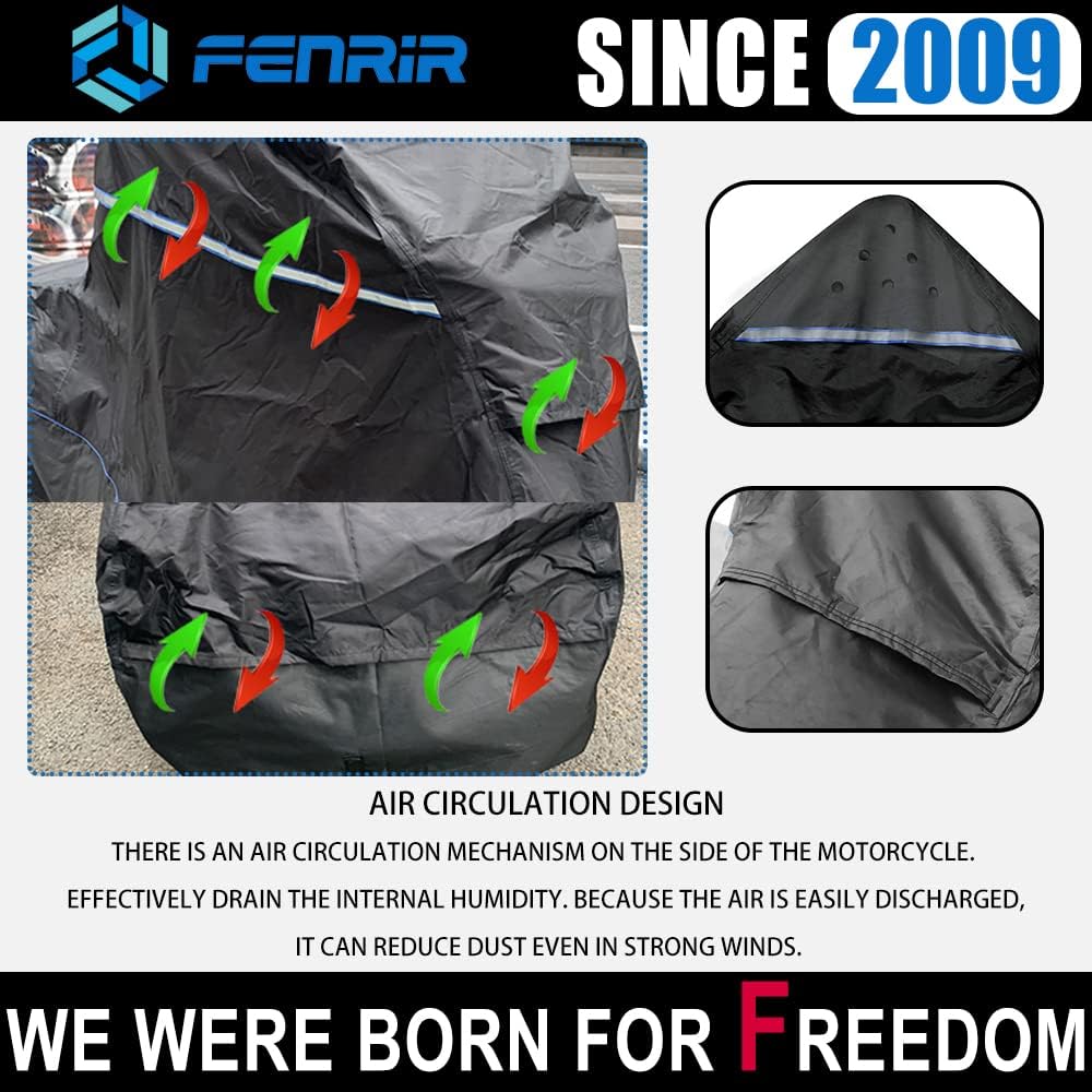FENRIR 420D 90 “pulgadas cubierta de motocicleta impermeable al aire libre almacenamiento para aventura R1250GS R1300GS KLR650 Versys África twin