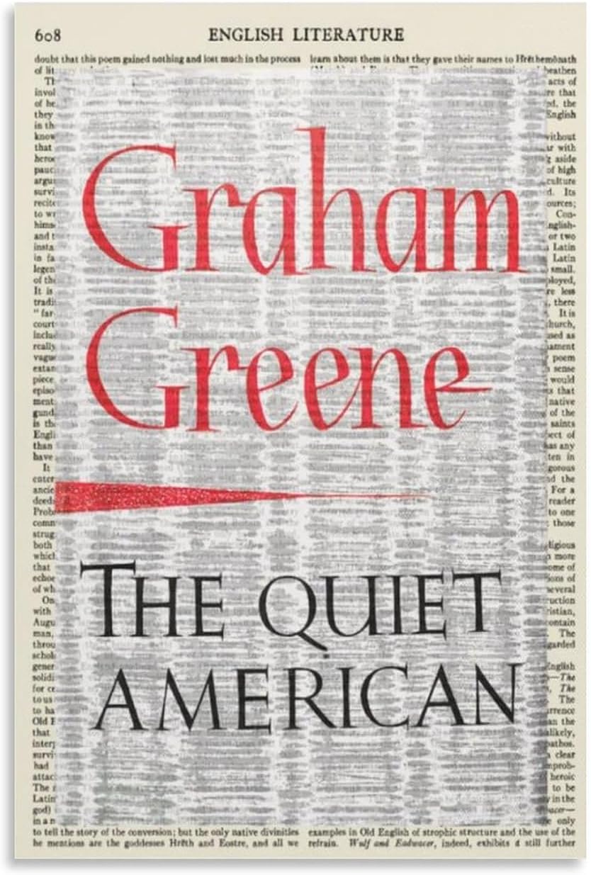 Portada de libro “The Quiet American” Graham Greene – Impresión artística de literatura estadounidense, regalo de literatura literaria, arte de