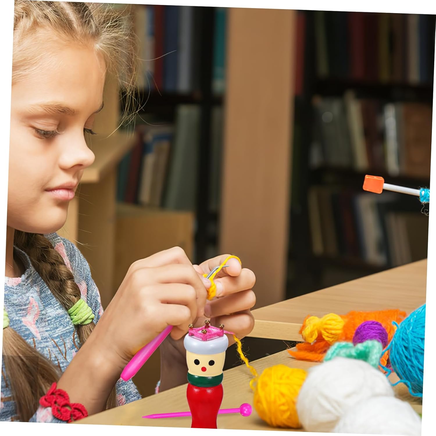 VILLCASE Juego de 4 piezas de muñecas de punto, herramientas para tejer, juguetes para tejer, telares de tejer, juguetes para hacer muñecas, kit de