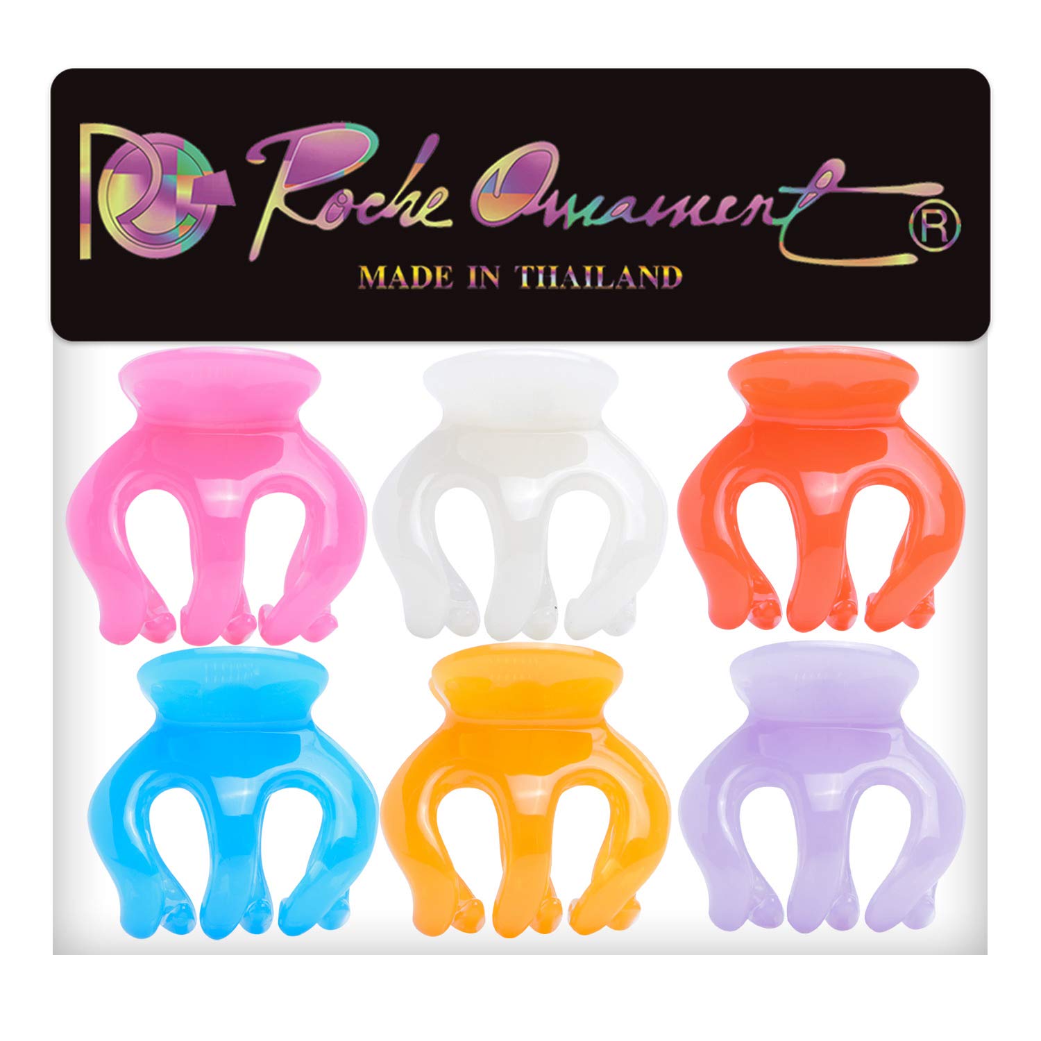 RC ROCHE ORNAMENT 6 piezas de pelo de calabaza para mujer, seguro y antideslizante, pinzas de plástico fuerte, duradero, cómodo, accesorio de