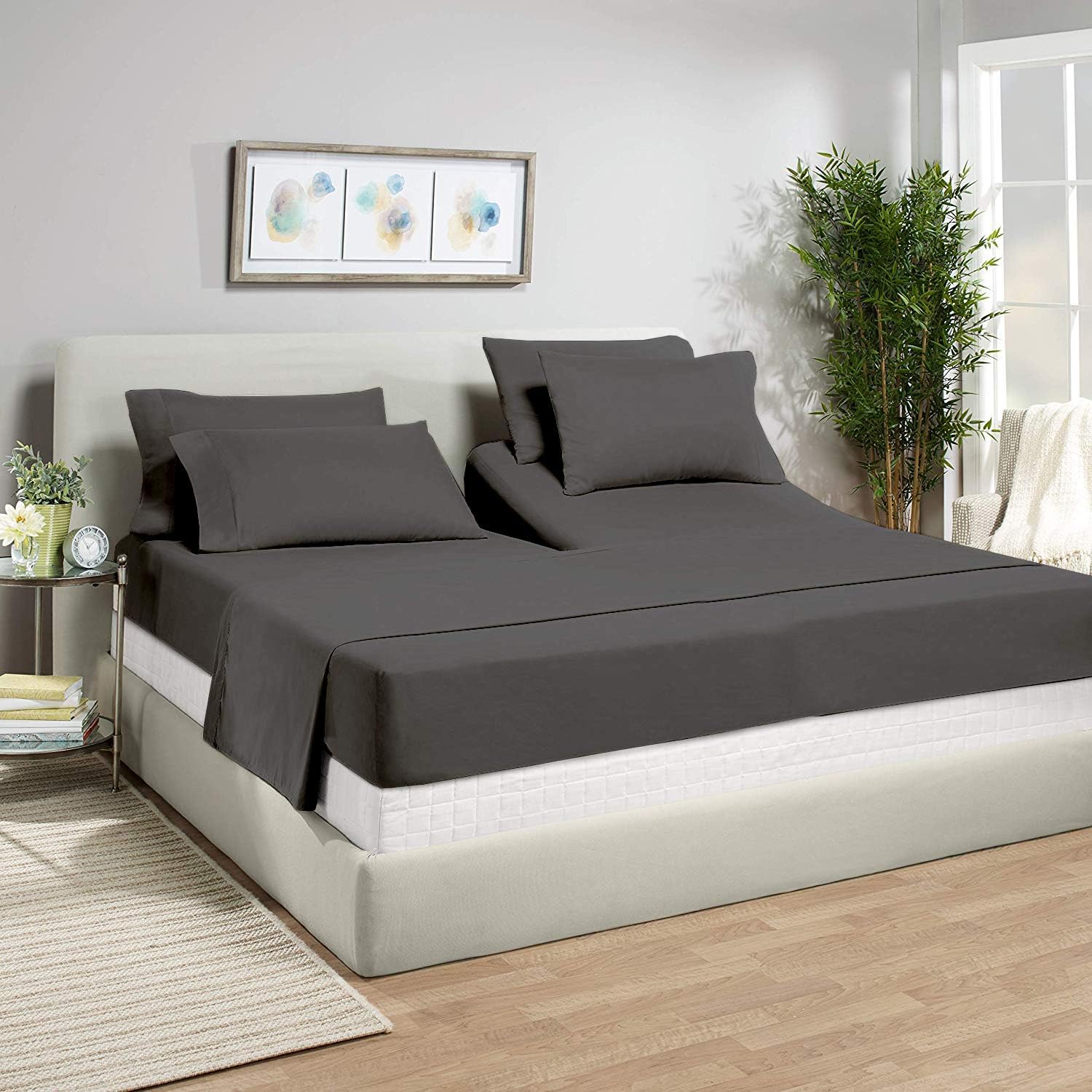 Top Split King – Juego de sábanas para camas ajustables, sábanas para dormir con números, cama King dividida, bolsillo profundo de 39 pulgadas,