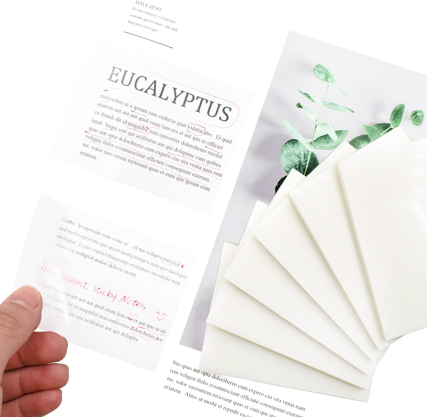 VANRA – Notas adhesivas transparentes de 3 x 3 pulgadas, protectores autoadhesivos impermeables para notas, protectores para escribir, paquete de