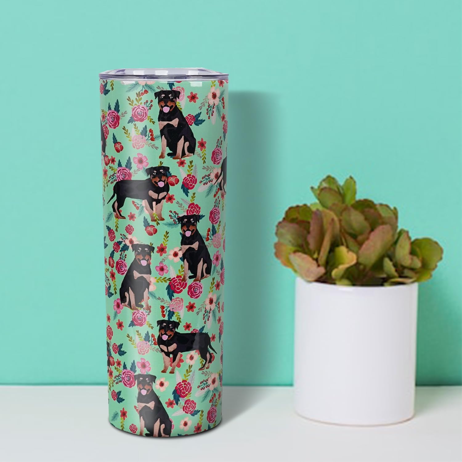 Rottweiler – Vaso térmico de acero inoxidable con aislamiento al vacío de doble pared, termo de viaje, para amantes de los perros, regalos para