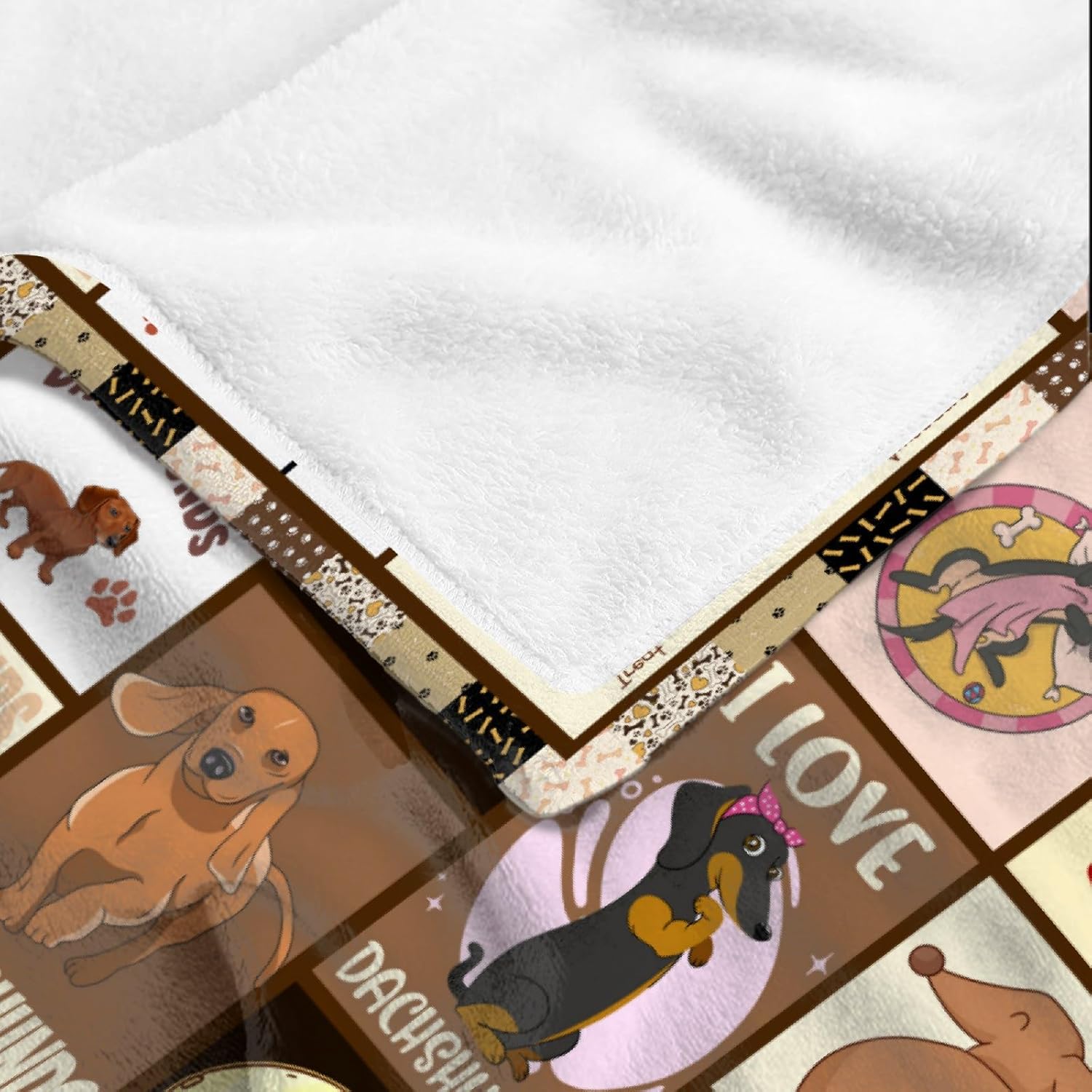 Divertida manta decorativa de franela de forro polar a cuadros de perro salchicha para mujer, manta ligera y suave, bonita manta acogedora para