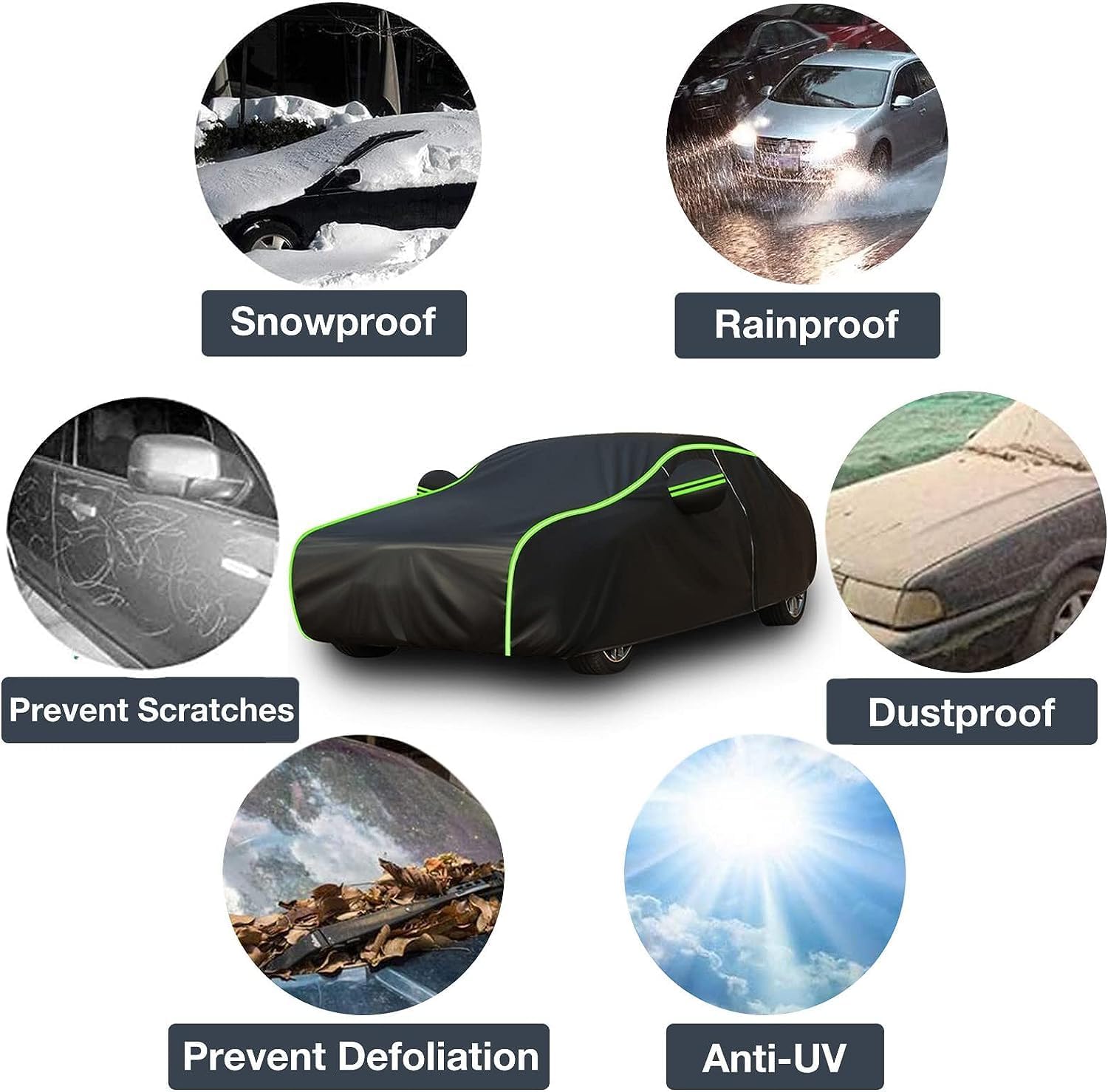Funda para automóvil compatible con Audi Q2Q3Q4Q5Q6Q7Q8, funda impermeable para todo tipo de clima, cubierta exterior completa impermeable para