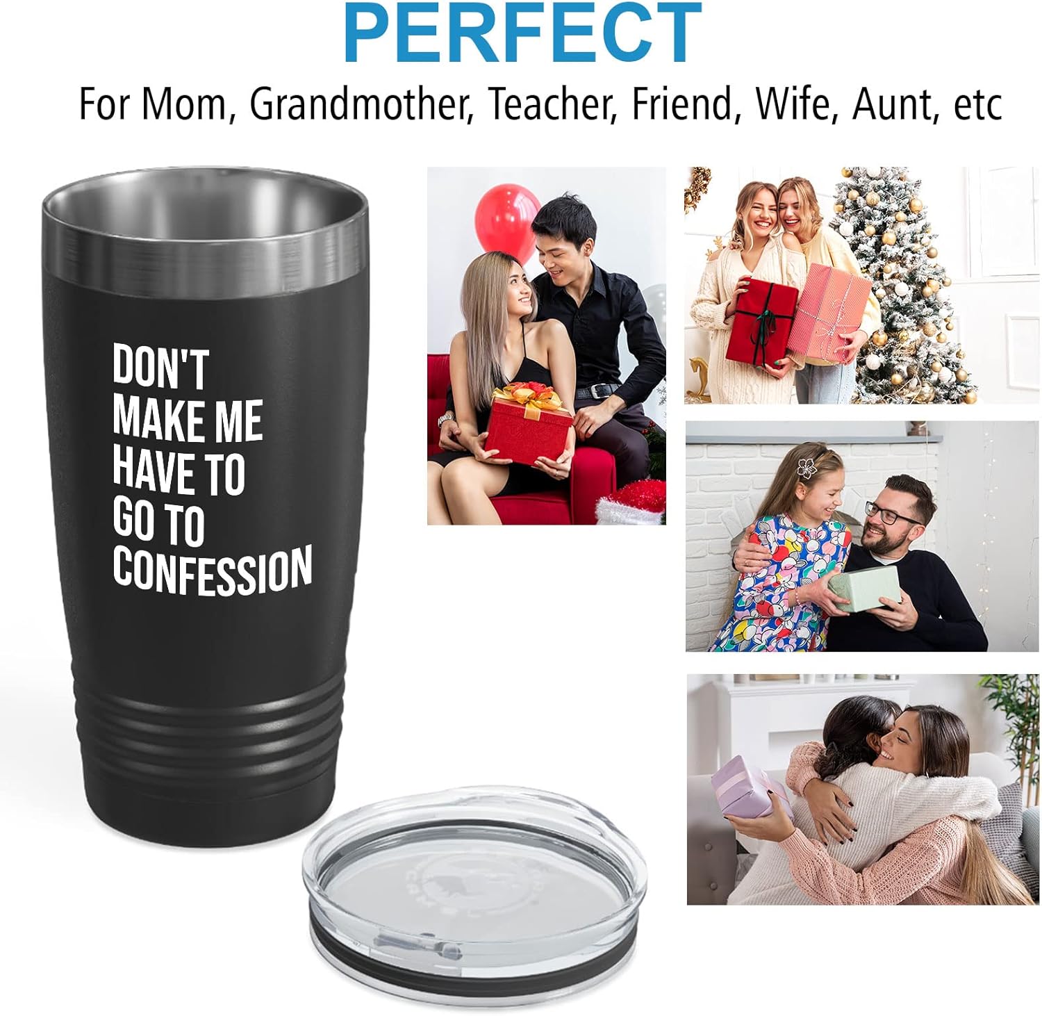 Vaso cristiano negro de 20 onzas  Don’t Make Me Have to Go to Confession  Catholic Bible Catholic Sarcasm Priest Father’s Day