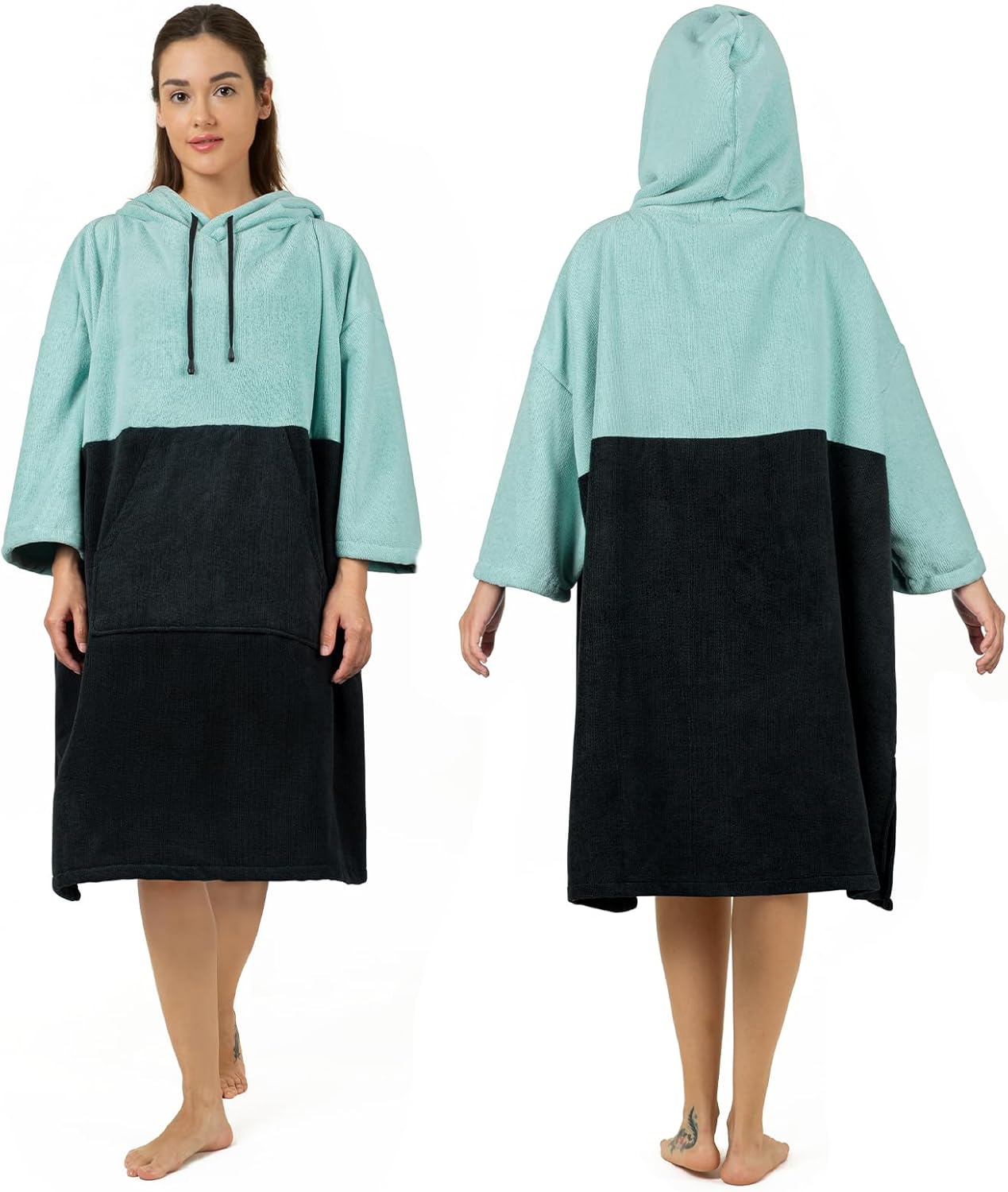 Poncho de surf, bata cambiadora, manga 34, extra grande, gruesa, con capucha, poncho para hombres y mujeres, natación en la playa, 39 x 33 pulgadas,