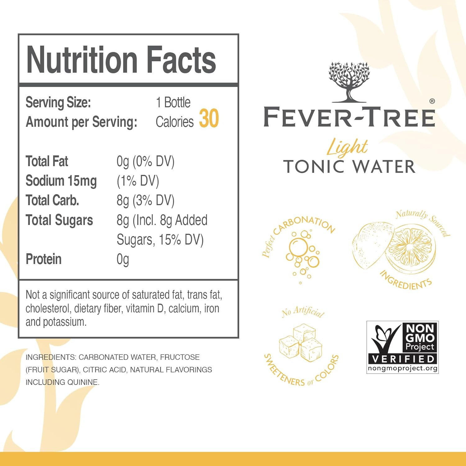 Fever-Tree – Agua tónica refrescante, ligera, 4,8 L (paquete de 24)