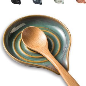 LAUCHUH Soporte para cuchara de cocina, soporte de cuchara de 5 pulgadas para encimera de cocina, soporte de espátula de cerámica para cucharón, LAUCHUH Soporte para cuchara de cocina, soporte de cuchara de 5 pulgadas para encimera de cocina, soporte de espátula de cerámica para cucharón,
