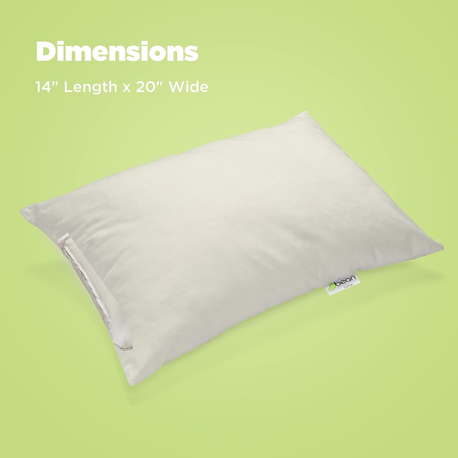 Bean Products Almohada de trigo sarraceno  14 x 20 pulgadas  Tamaño japonés  Algodón orgánico, vegano, calidad premium  Hecho en Estados Unidos para