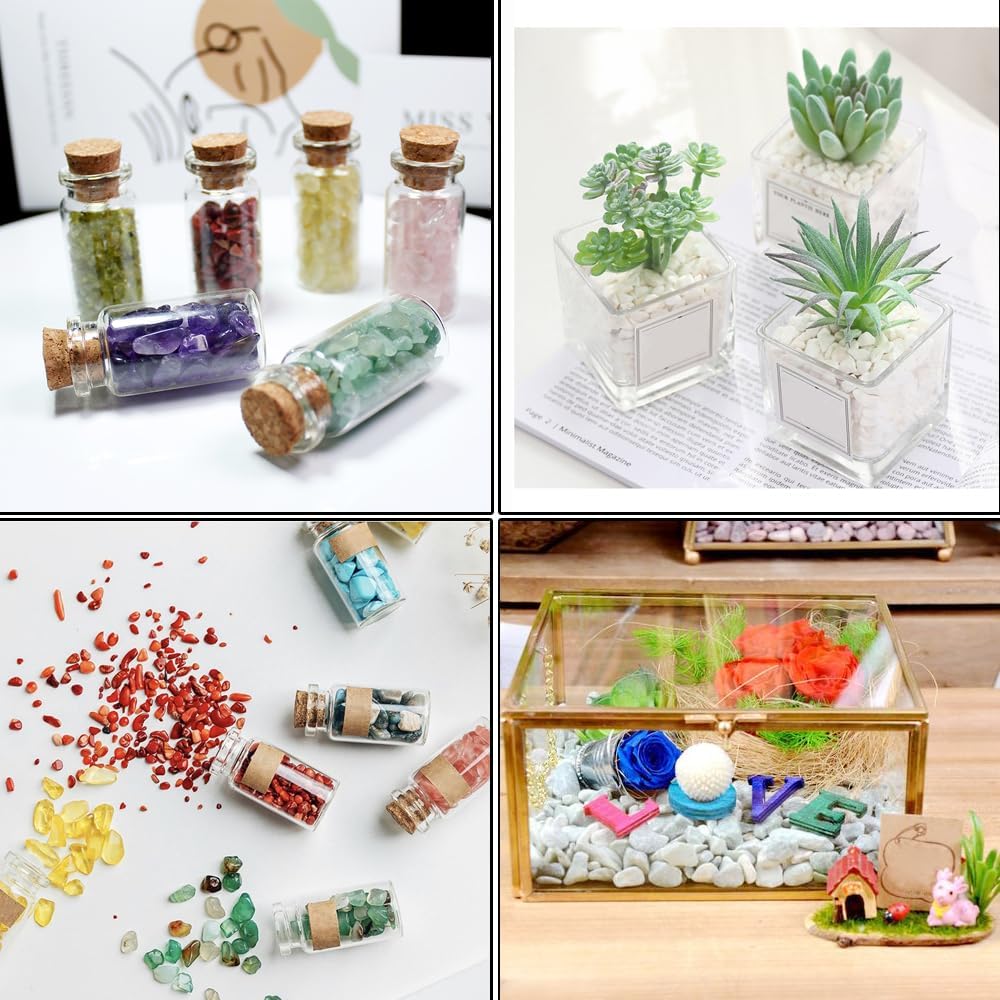 Chips de fluorita turquesa, piezas de cuarzo de cristal triturado, pequeñas piedras pulidas para manualidades, fabricación de joyas, decoración del
