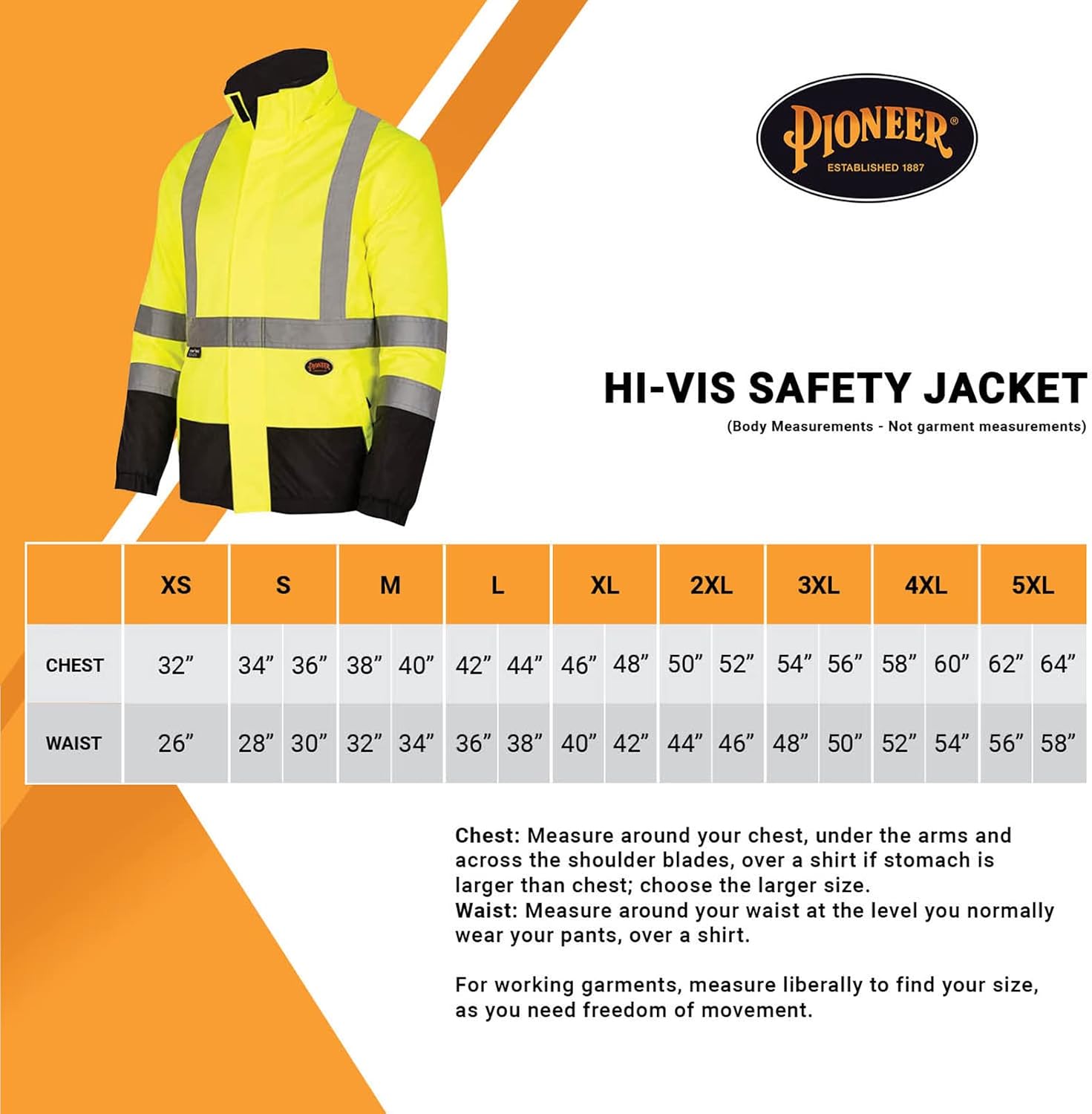 Pioneer Chaqueta de seguridad reversible – Chaqueta impermeable transpirable para hombre y mujer – Amarillo de alta visibilidad – Cinta reflectante