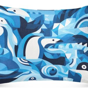 Fundas de almohada con diseño de pingüino iceberg, diseño ártico de mar azul, agradable a la piel, tamaño King, 21 x 54 pulgadas, funda de almohada Fundas de almohada con diseño de pingüino iceberg, diseño ártico de mar azul, agradable a la piel, tamaño King, 21 x 54 pulgadas, funda de almohada