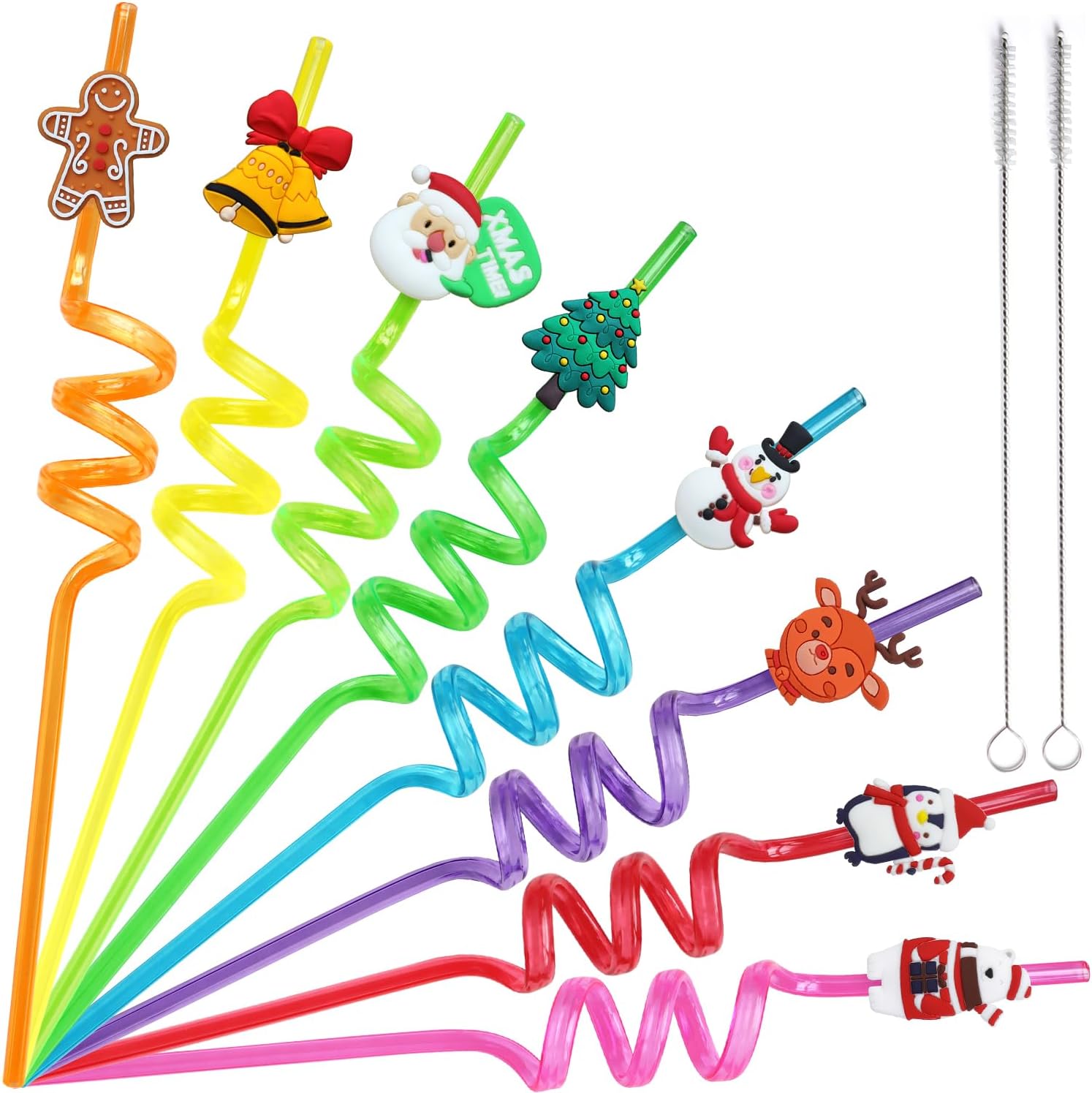 24 popotes reutilizables de Navidad, muñeco de nieve, pingüino, reno, cascabel, hombre de jengibre, regalos de fiesta, regalos para niños,