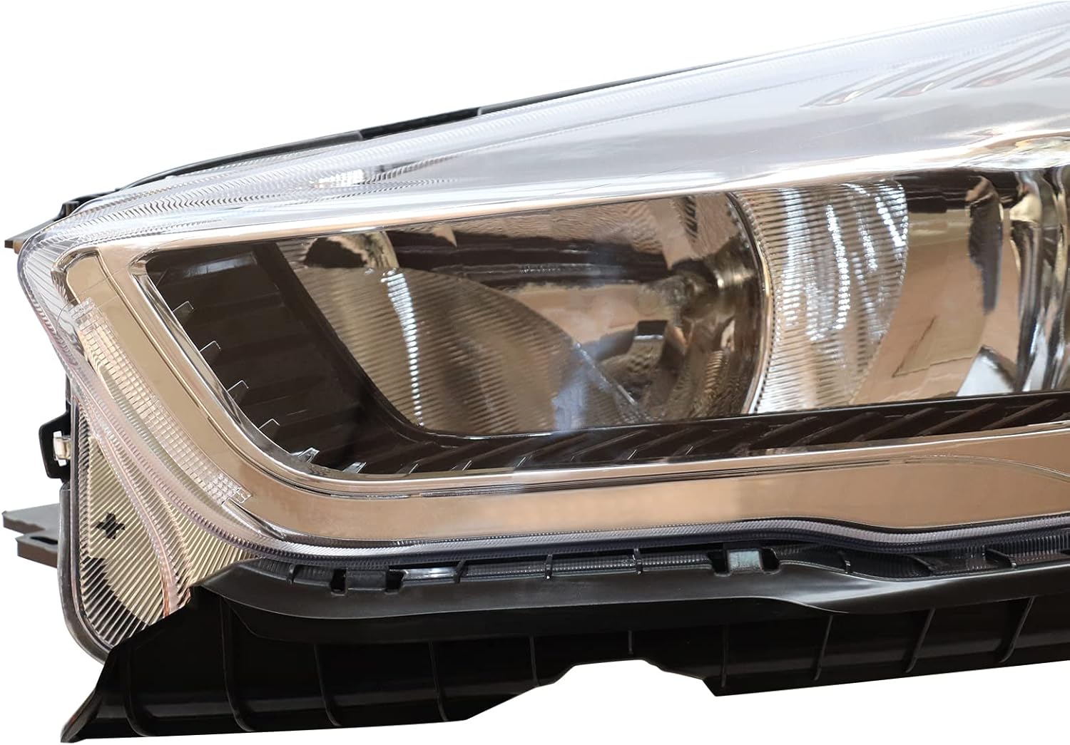 CNCEST Faros delanteros halógenos cromados sin LED DRL, ajuste directo, carcasa cromada, lente transparente para modelos Ford Escape 2017-2019, lado