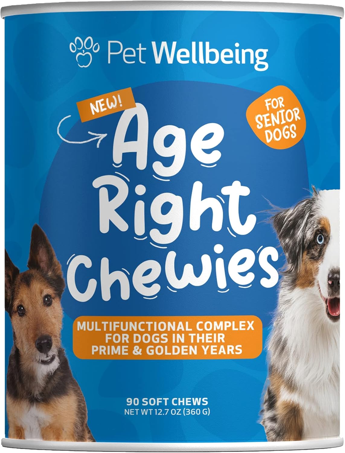 Pet Wellbeing Age Right – Masticables para perros en sus mejores y mayores años – Formulados por veterinarios – Soporte multifuncional diario para