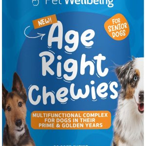 Pet Wellbeing Age Right – Masticables para perros en sus mejores y mayores años – Formulados por veterinarios – Soporte multifuncional diario para Pet Wellbeing Age Right – Masticables para perros en sus mejores y mayores años – Formulados por veterinarios – Soporte multifuncional diario para
