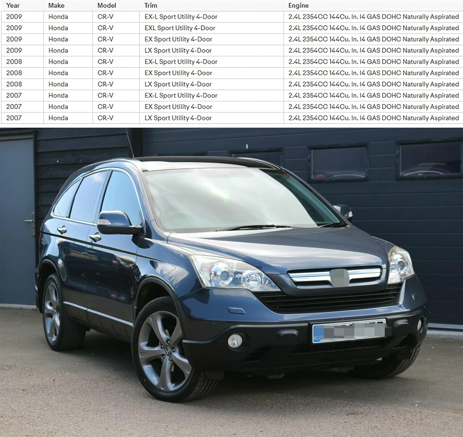 Rejilla de parachoques delantero para CRV CR-V EXEX-LLX Sport Utility 2007 2008 2009 2009 4 puertas, color negro con moldura cromada parte de