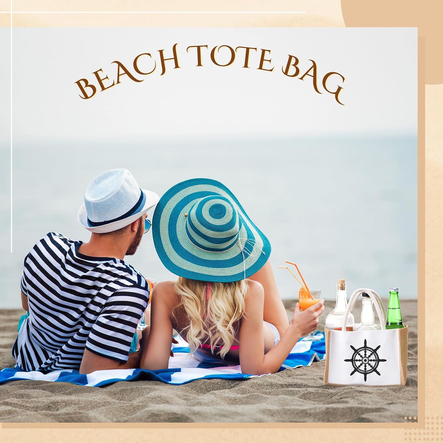 12 bolsas de yute reutilizables con asas, pequeña bolsa de regalo de lona en blanco, a prueba de agua, para boda, playa, bricolaje