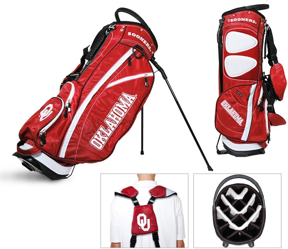 Team Golf NCAA Fairway Golf Stand Bag, Lightweight, 14-Way Top, Spring Action Stand, Insulated Cooler Pocket, Padded Strap, Umbrella Holder &