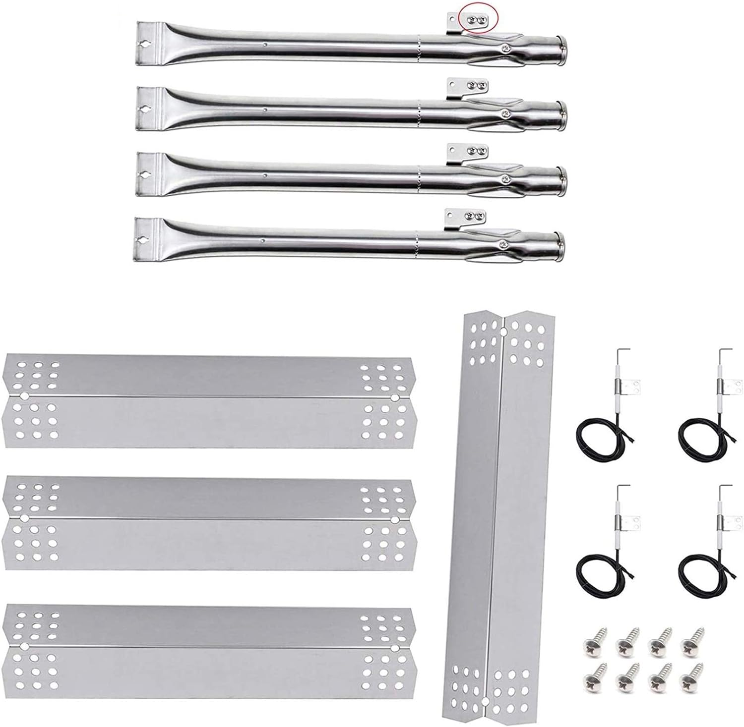 Kit de reparación de parrilla para Nexgrill 720-0830H, 720-0783E, Kenmore 720-0830A, 122.33492410 piezas de repuesto, tubos de quemador de acero
