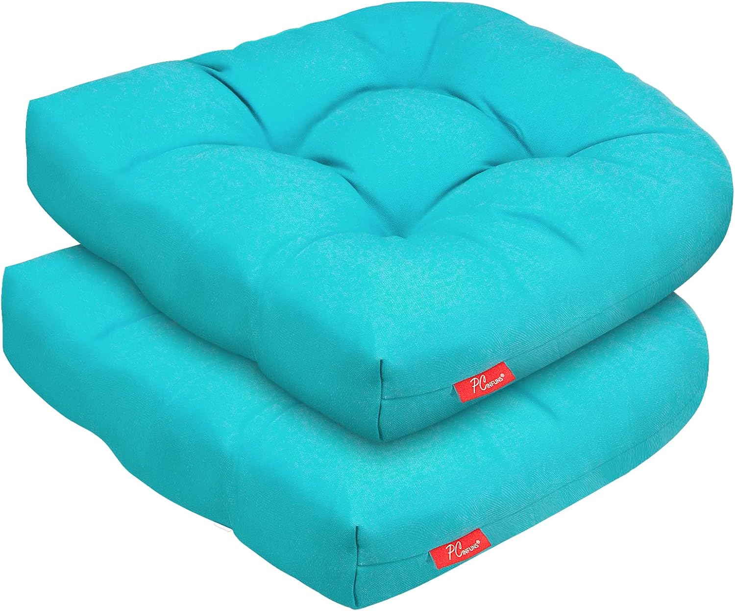 Pcinfuns Cojines de asiento para exteriores, 19 x 19 x 5 pulgadas, cojines de relleno grueso con esquinas redondas para sillas de patio, cojín