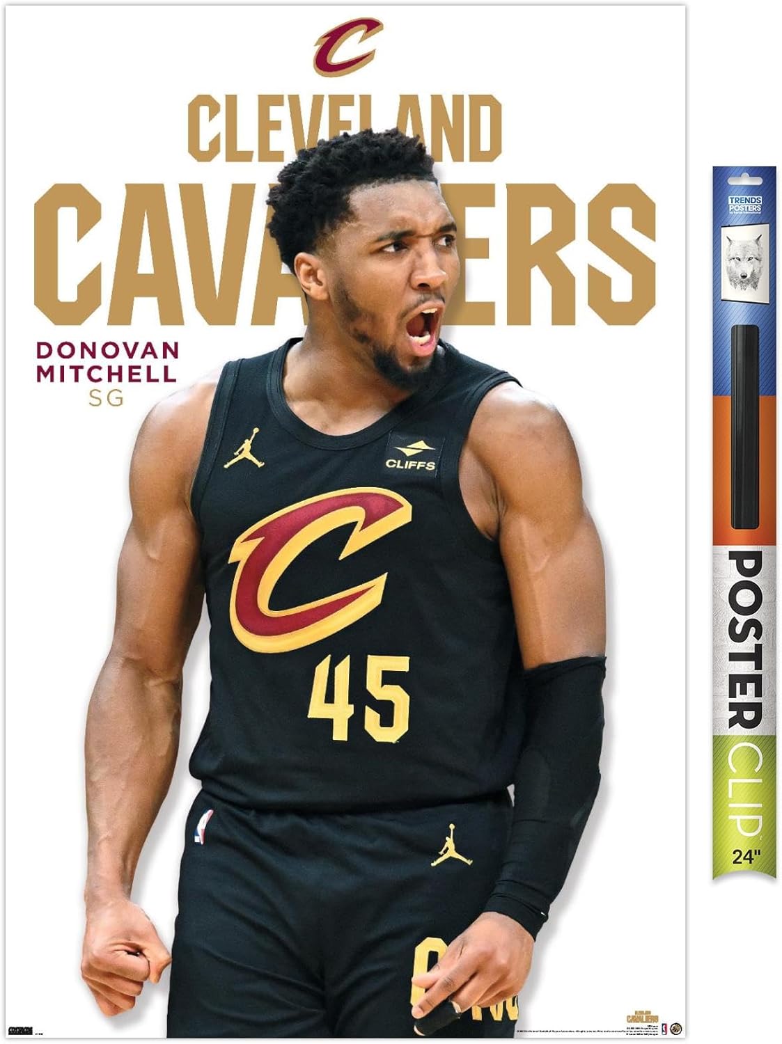 Trends International NBA Cleveland Cavaliers – Póster de pared de la serie 23 de Donovan Mitchell