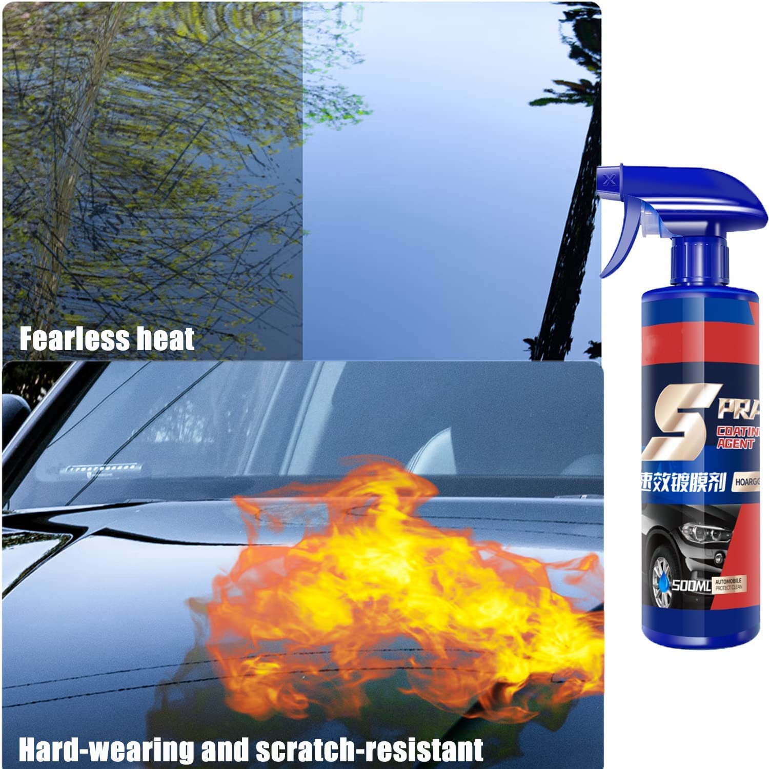 3 en 1 aerosol de revestimiento de coche de cerámica, 3 en 1 Spray rápido de recubrimiento de coche de alta protección, Spray de cerámica de cera de